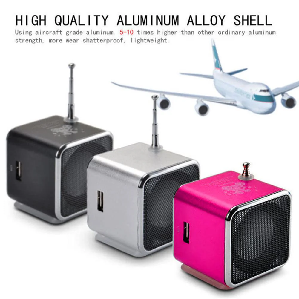 Yoidesu TD-V26 Portable Mini Speaker Music Player FM Radio Battery Powered Mini Digital Display Screen Speaker Music Player for Computer&Cell Phone Support TF Card and U Disk (Blue) - Image 4