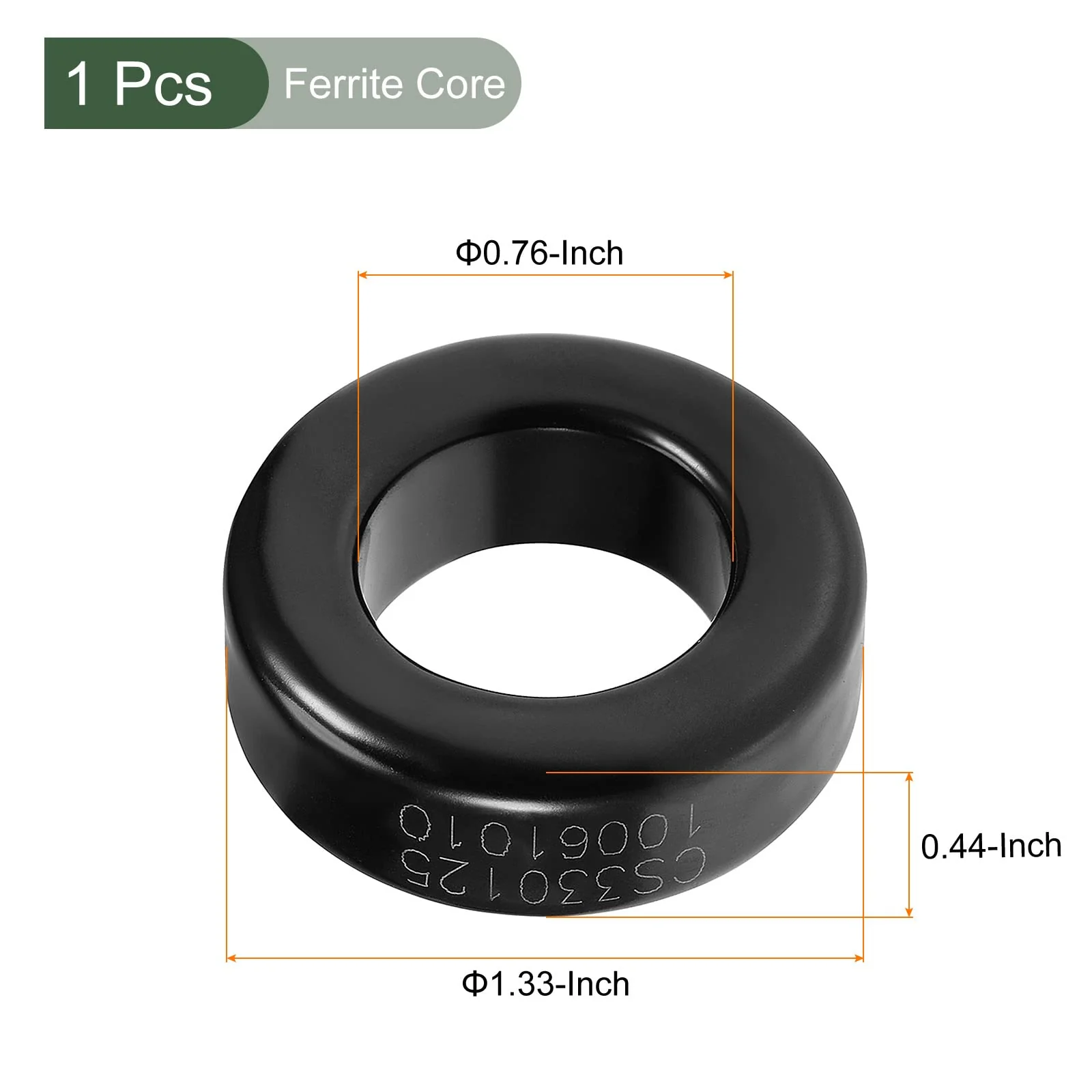YOKIVE Toroid Core Ferrite Choke Ring Iron Powder Inductor Ferrite Ring Good for Power Transformers (Black Grey 33.7 mm x 19.3 mm x 11.3 mm) - Image 2