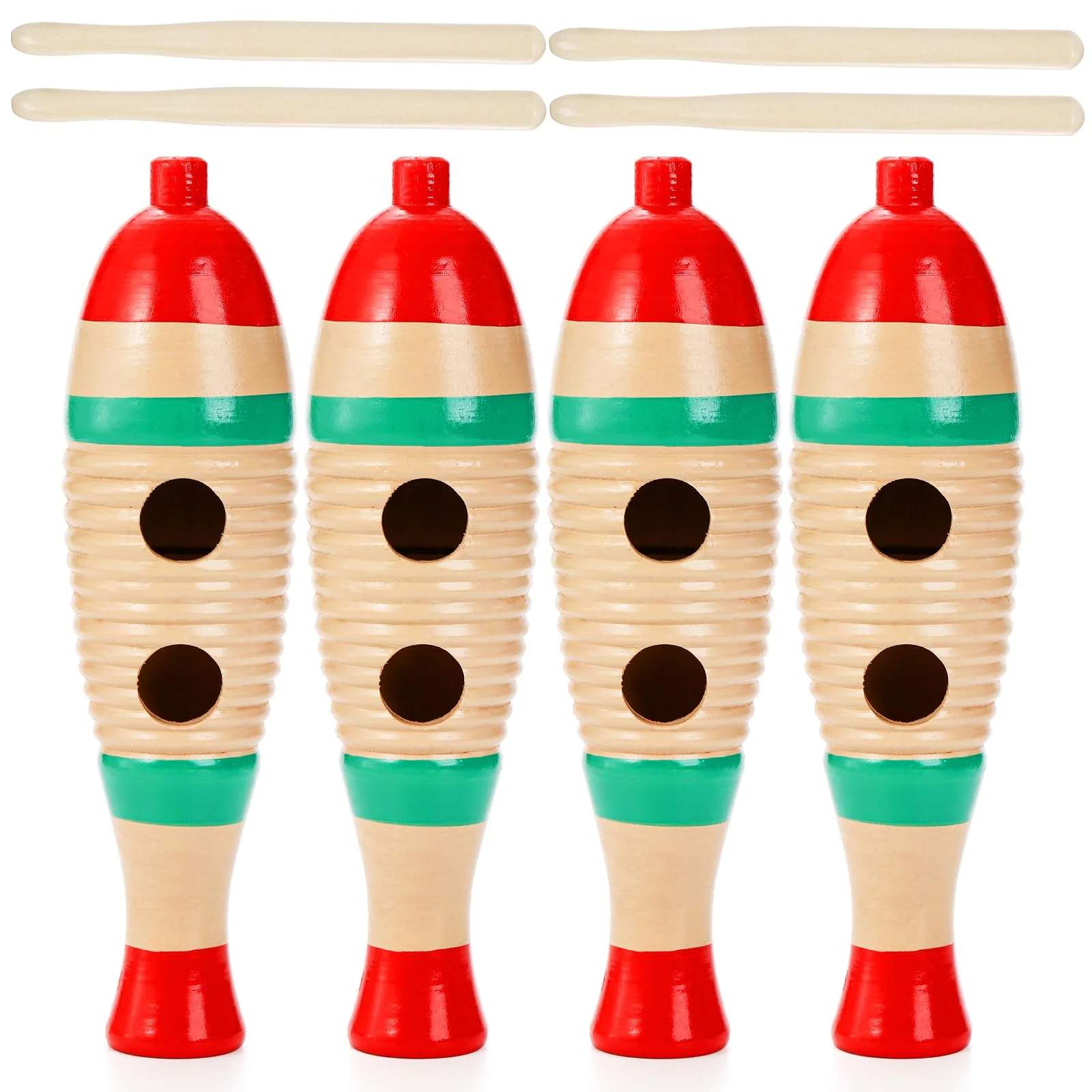 Yopay 4 Pack Guiro Instrument Fish Shaped, Latin Percussion Instrument for Kids, Colorful Wooden Musical Instruments with Rhythm Sticks for Girls, Boys, Adults, Educational Early Learning - Image 8
