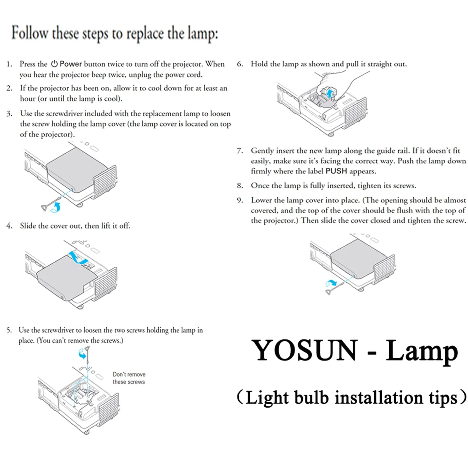 YOSUN v13h010l42 Projector Bulb for Epson-Elplp42 PowerLite Home Cinema 83 83+ 83c 83v 410w ex90 emp-83h h330a Replacement Projector Lamp Bulb LP42 - Image 6