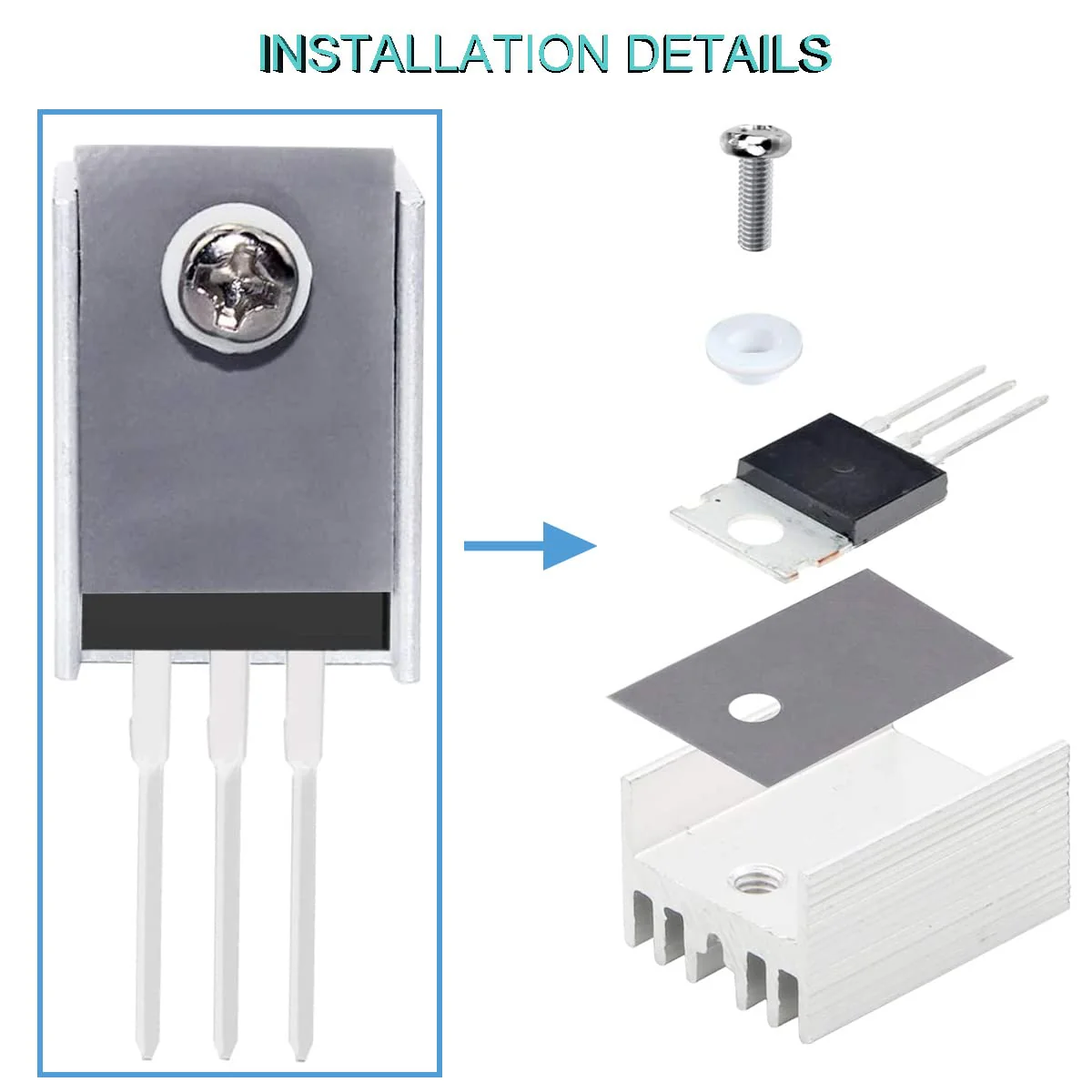 Youmile 20pcs IRF540 IRF540N Mosfet Transistor 33A 100V N-Channel Power MOSFET TO-220 with Heatsink Screw Disc Rubber Silicone Screwdriver for DIY and DIY - Image 4