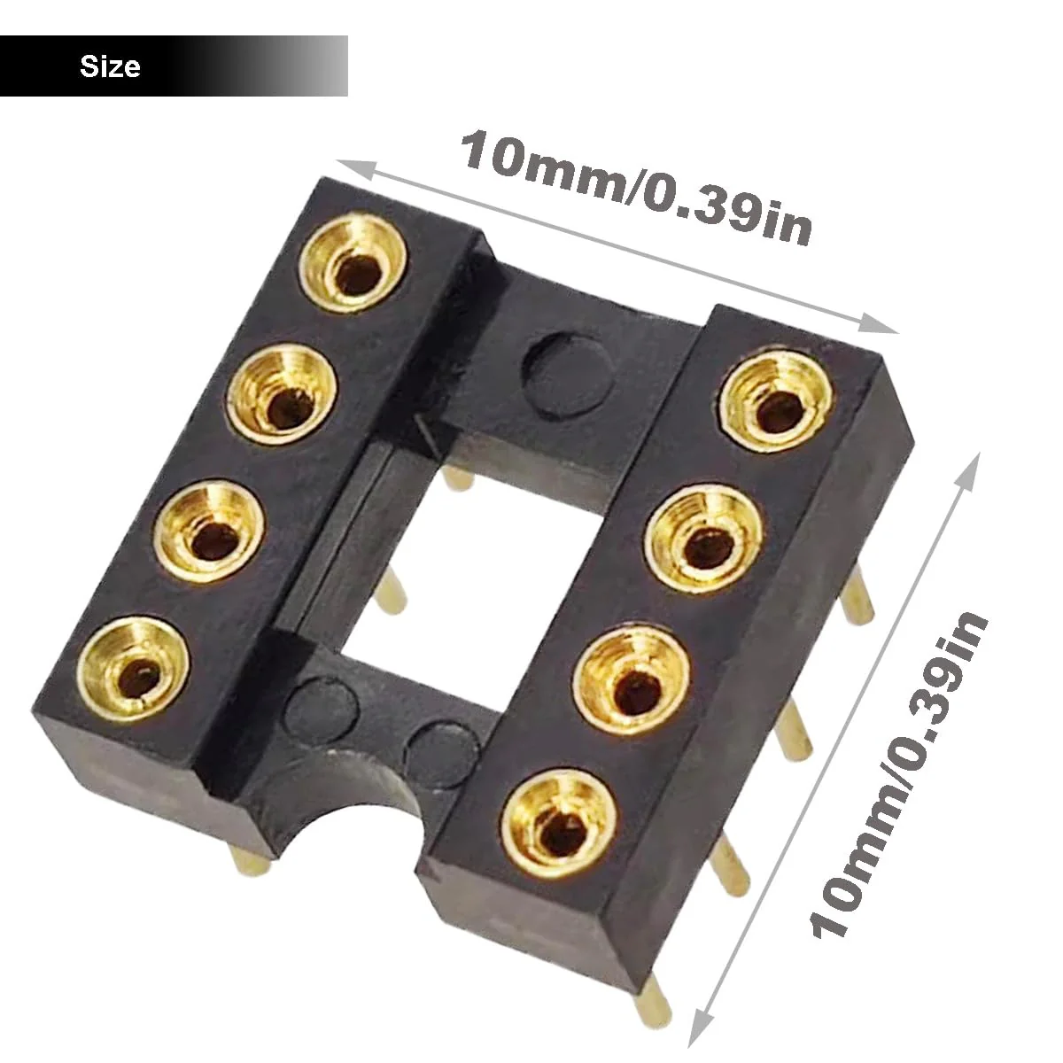 Youmile 30pcs DIP-8 IC Round Sockets, 2.54mm Pitch 8 Pin IC Socket Adapter Solder Connector Gold Plated Not Easy to Break with Tin Pin for DIY Electronics Experiment - Image 3