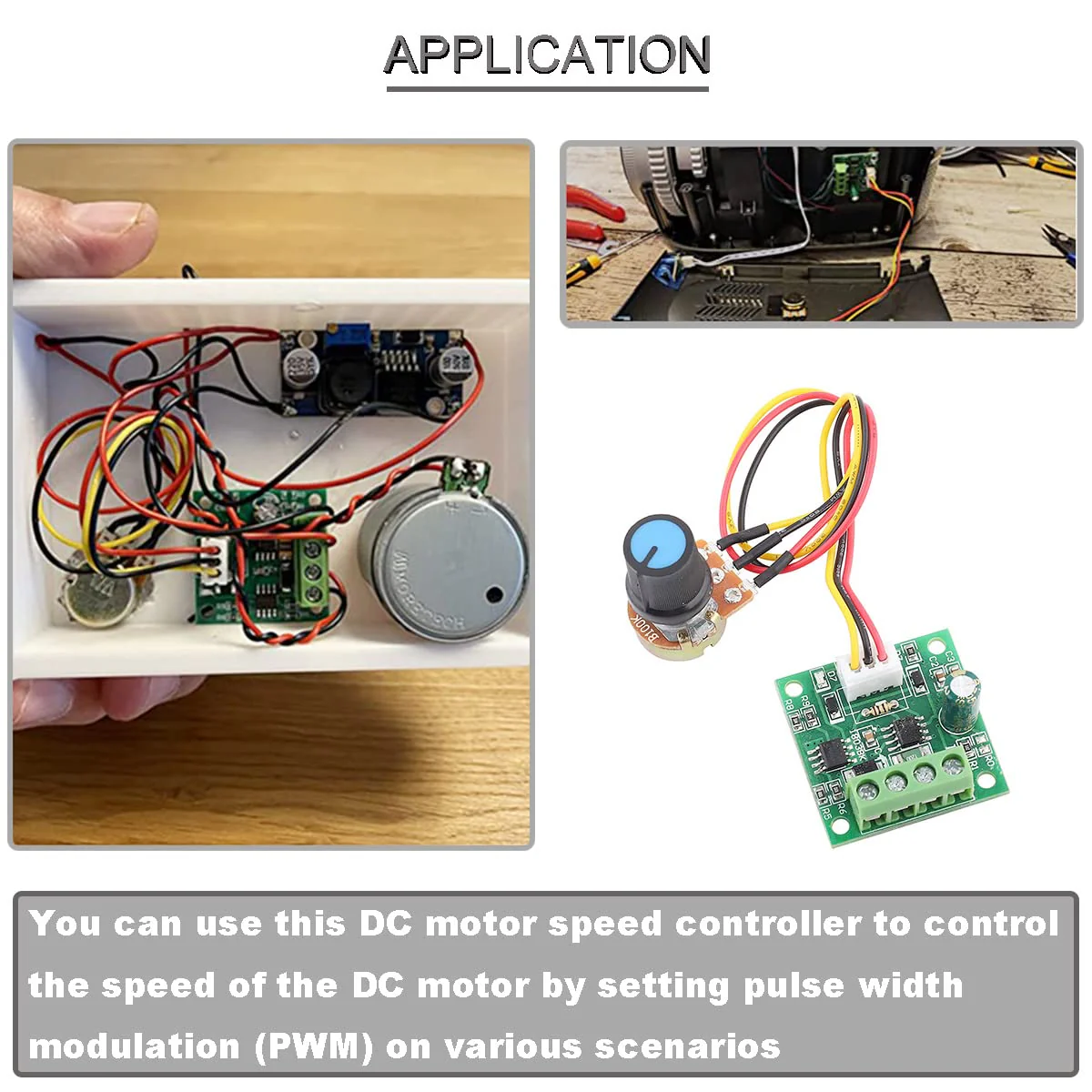Youmile 4 pcs DC PWM Controller DC Motor Speed Controller module 1.8 V to 15 V 2A Rotary potentiometer Speed adjustment 1803BW B100K with screwdriver DC 1.8V~15V - Image 7