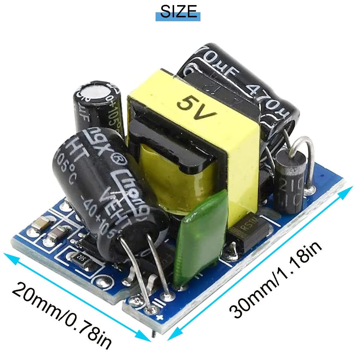 Youmile 5pcs AC-DC 5V 700mA 3.5W Buck Module Power Supply Buck Converter Step Down Module with Red and Black Cable 5V700mA (3.5W) old - Image 3