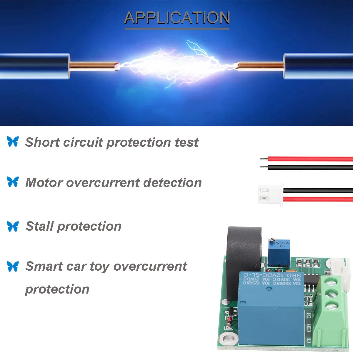 Youmile Current Detection Sensor AC Current Sensor Module 5V 12V 24V 0-5A Adjustable Relay Protection Module Overcurrent Protection Switching Output with Screwdriver (12V) Pack of 2 - Image 7