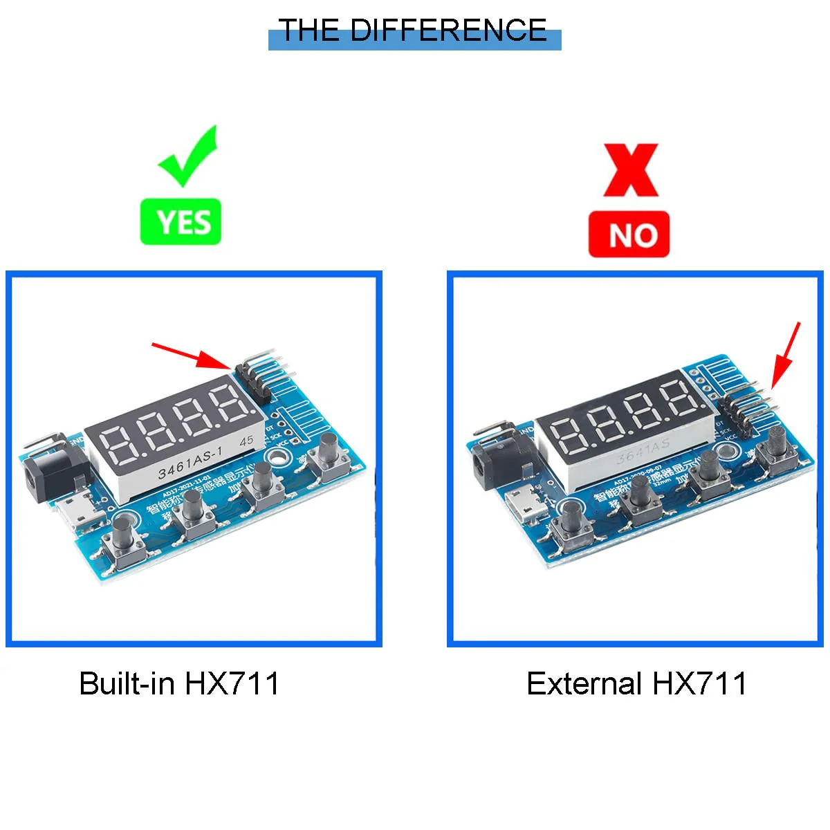 Youmile HX711 Digital Load Cell Module A/D Module Weight Pressure Sensor Display 24 Bit Weighing Device Electronic Scale Display Meter with Micro USB Cable Stand not included - Image 2