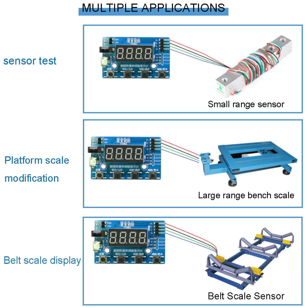Youmile HX711 Digital Load Cell Module A/D Module Weight Pressure Sensor Display 24 Bit Weighing Device Electronic Scale Display Meter with Micro USB Cable Stand not included - Image 5