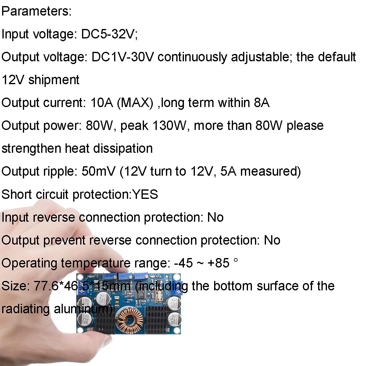 Youmile LTC3780 Boost Converter DC 5V-32V to 1V-30V 10A Constant Voltage Current Automatic Converter Step-Up Down Controller Charging Module with Cable - Image 2