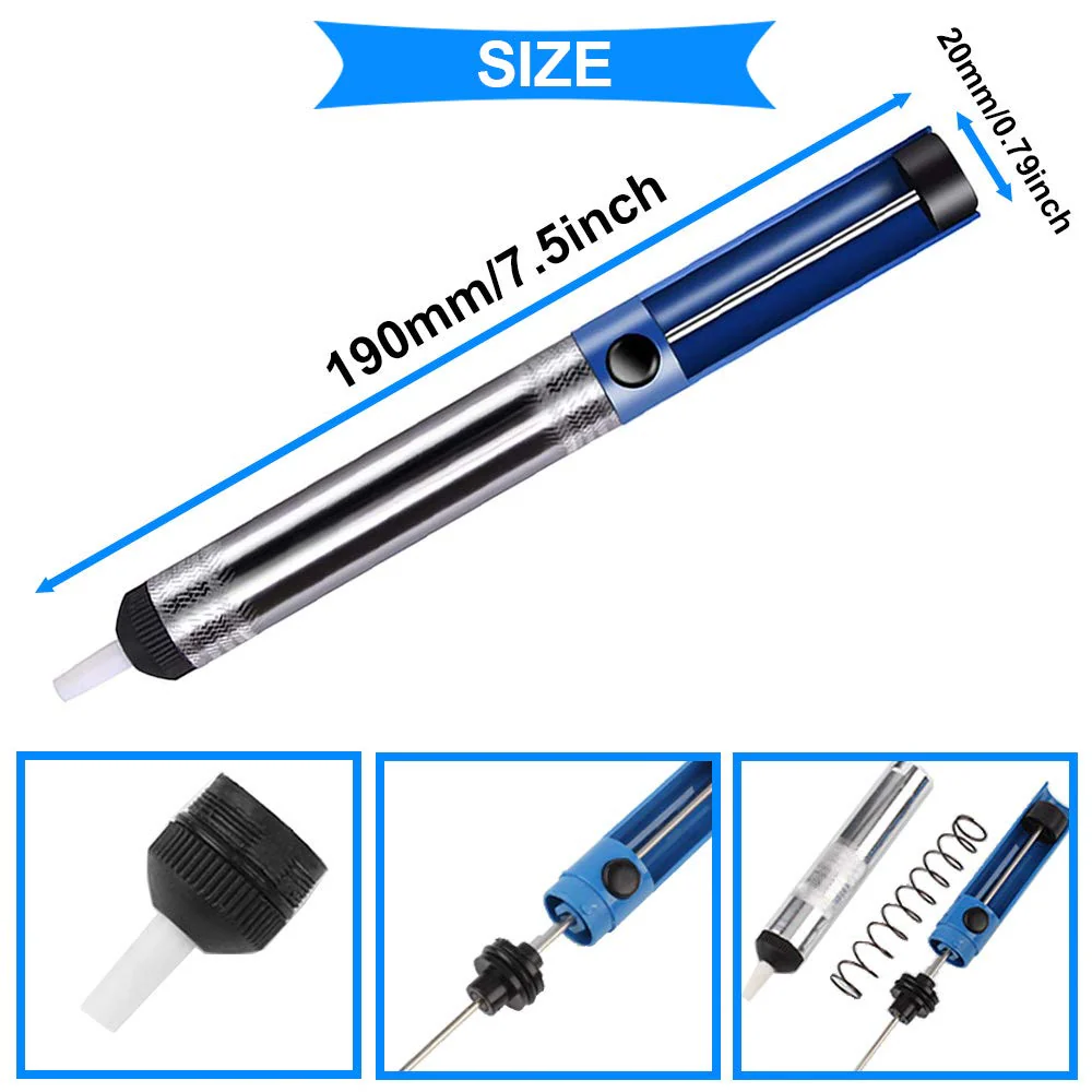 Youmile Soldering Suction Desoldering Pump, Vacuum Pump, Soldering Remover, Soldering Accessories with Desoldering Wick, 2 Pieces Replacement Nozzle, 2 Pieces Heat-resistant Hose - Image 2