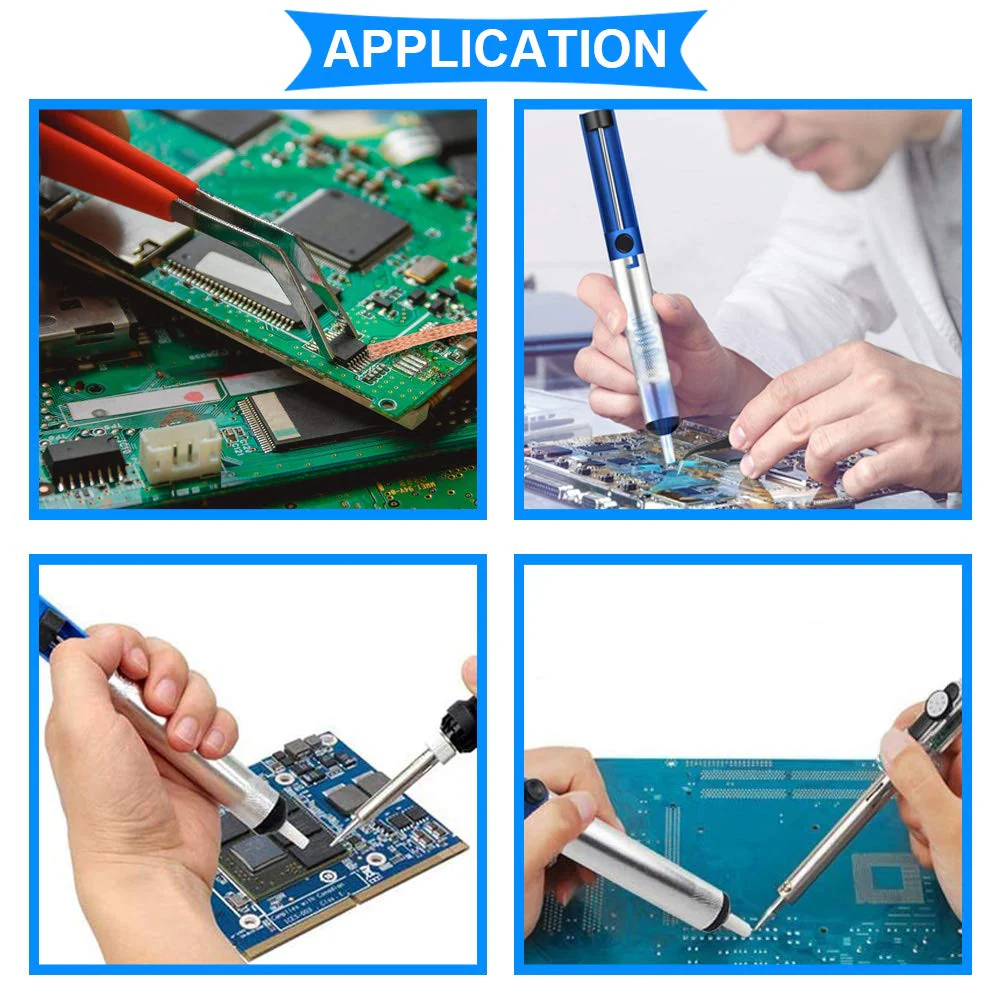 Youmile Soldering Suction Desoldering Pump, Vacuum Pump, Soldering Remover, Soldering Accessories with Desoldering Wick, 2 Pieces Replacement Nozzle, 2 Pieces Heat-resistant Hose - Image 6