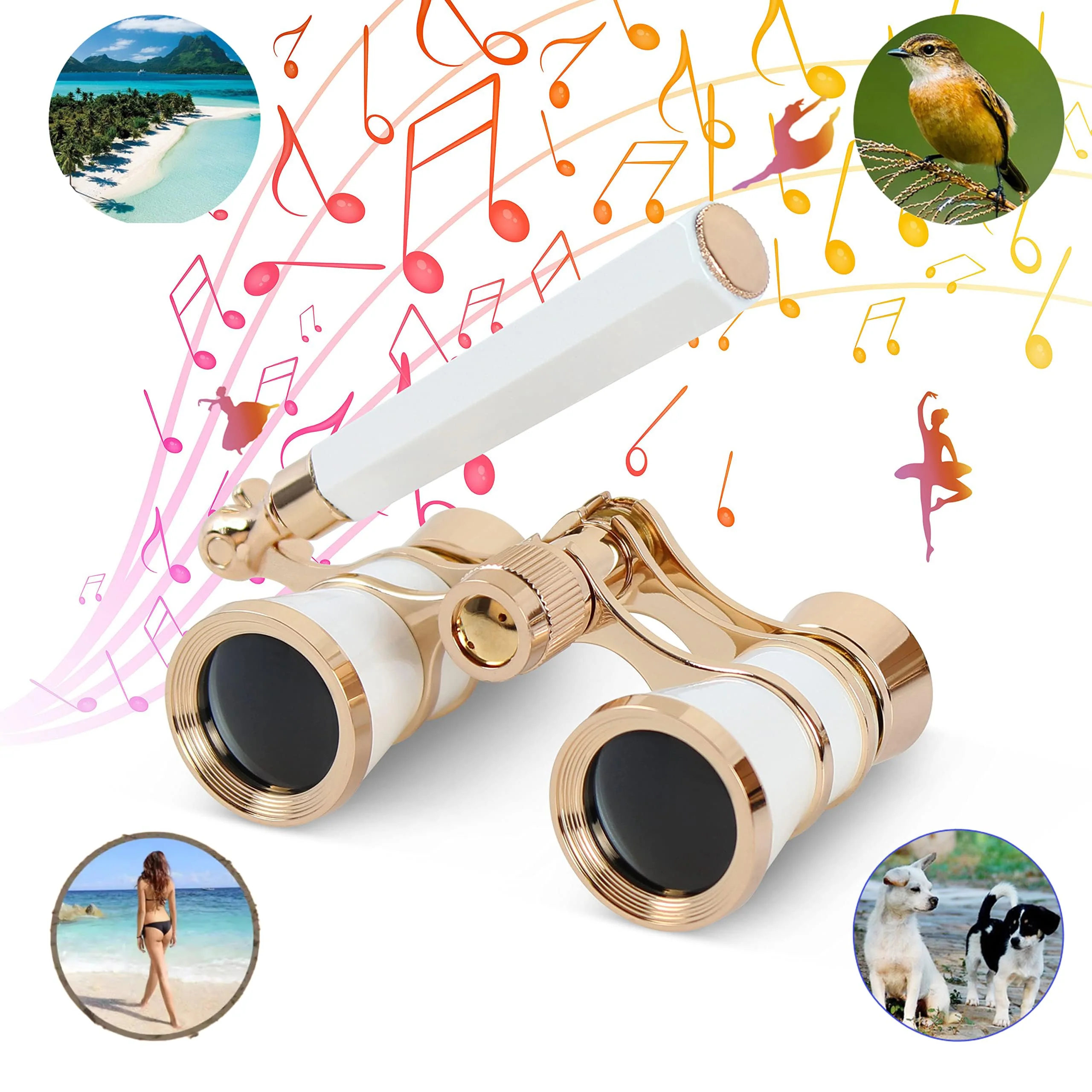 Yourelexit® Opera Glasses Binoculars 3X25 Lorgnette Theater Glasses Optical BK9 Mini Compact Lightweight Built-in Foldable Adjustable Handle Vintage for Adults Kids Women in Musical Concert Cinema - Image 4