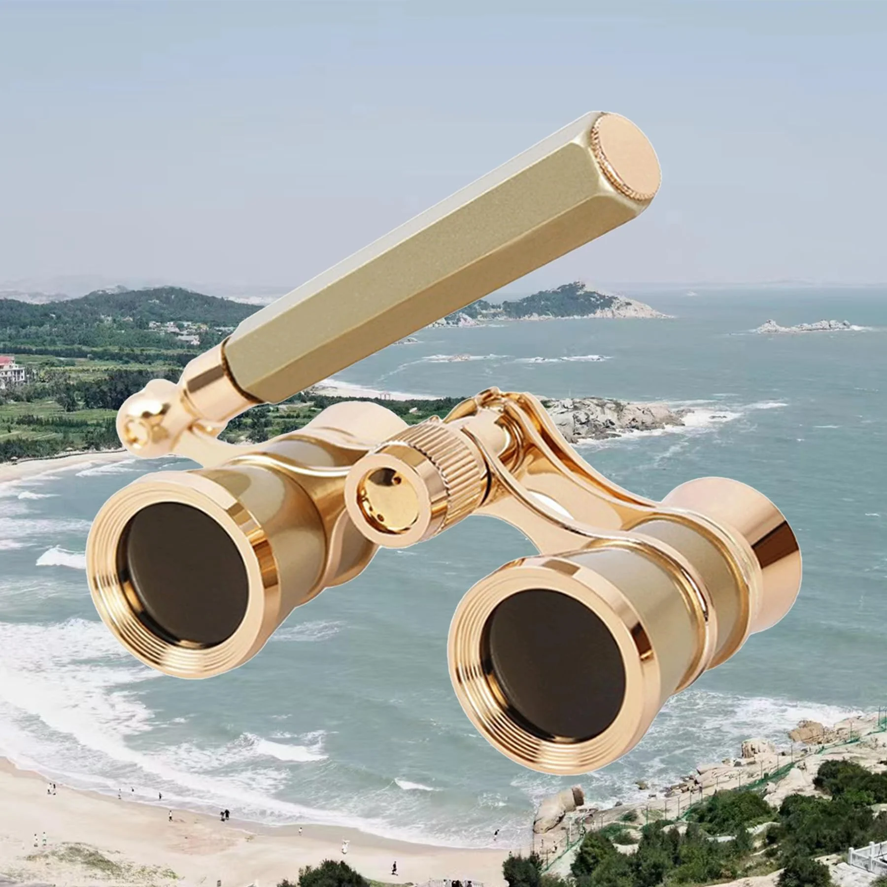 Yourelexit® Opera Glasses Binoculars 3X25 Lorgnette Theater Glasses Optical BK9 Mini Compact Lightweight Built-in Foldable Adjustable Handle Vintage for Adults Kids Women in Musical Concert Cinema - Image 2