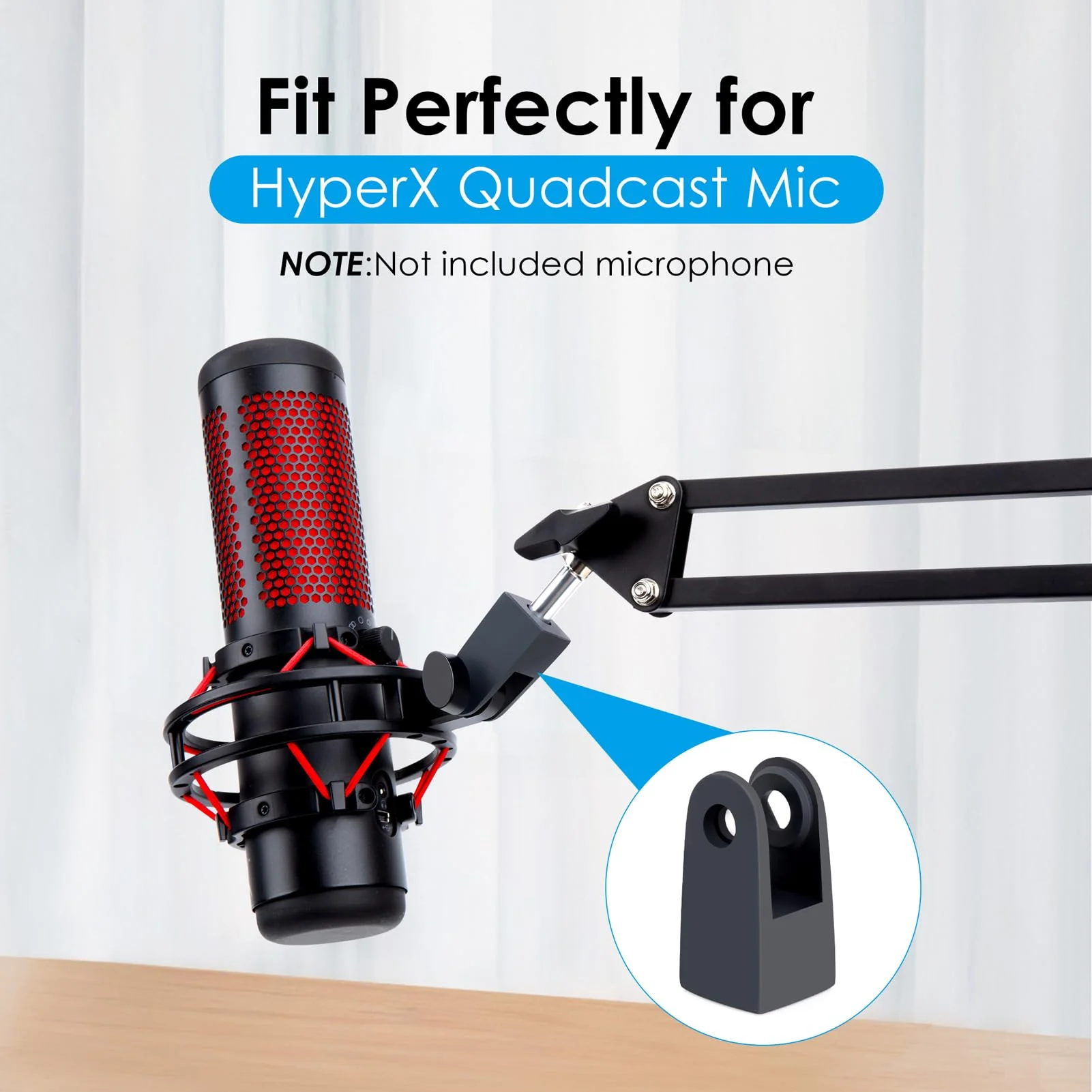YOUSHARES HyperX Quadcast Mount Adapter for HyperX Quadcast s Mic - The HyperX Quadcast Boom Arm Replacement Adapter Get The Reliable Support and Allowing for More Diverse Content Creation Scenarios HyperX Quadcast Adapter - Image 2