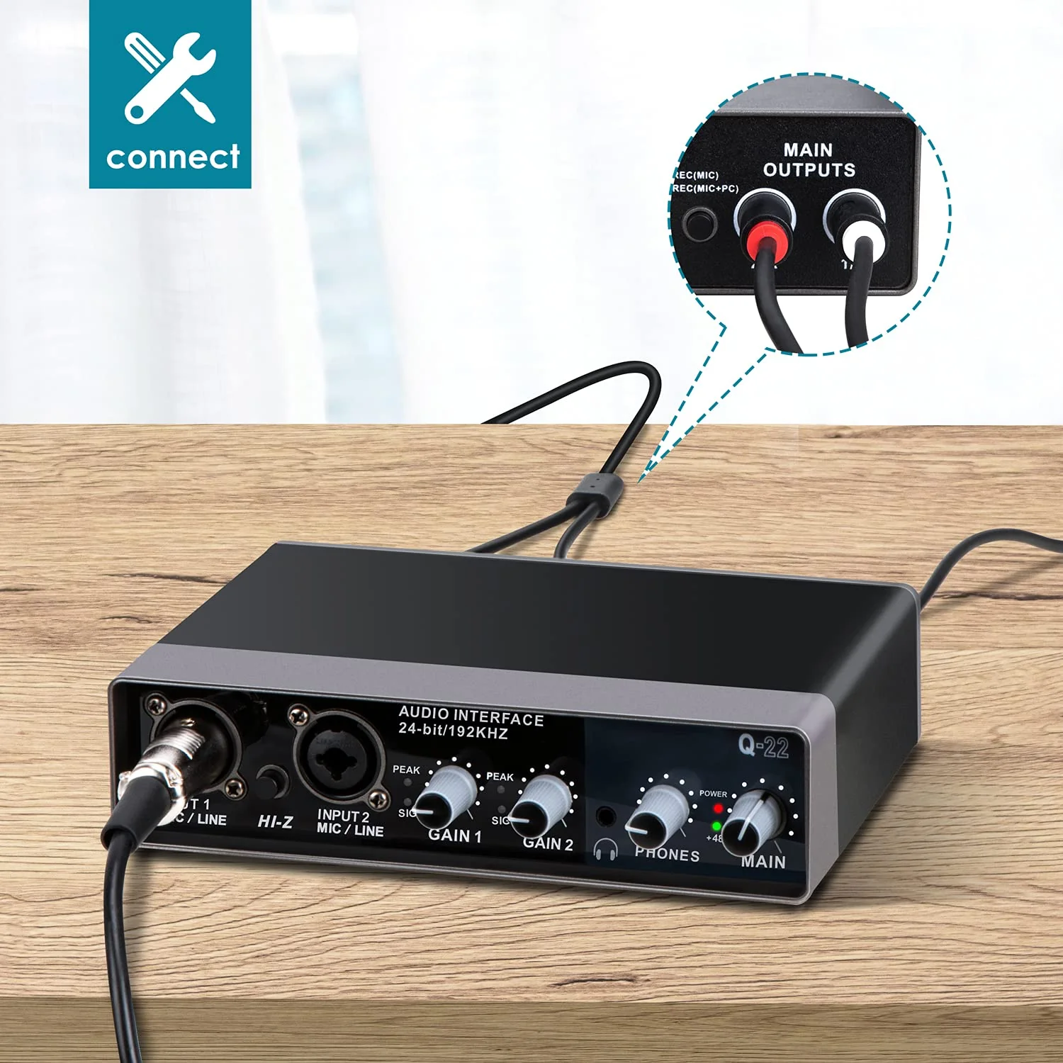 YOUSHARES USB Audio Interface for Recording Music, AudioBox Mic Preamps 48v 2 Channel for Streaming and Podcasting Recording MPN_Audio_Mixer_Q22_01 - Image 6