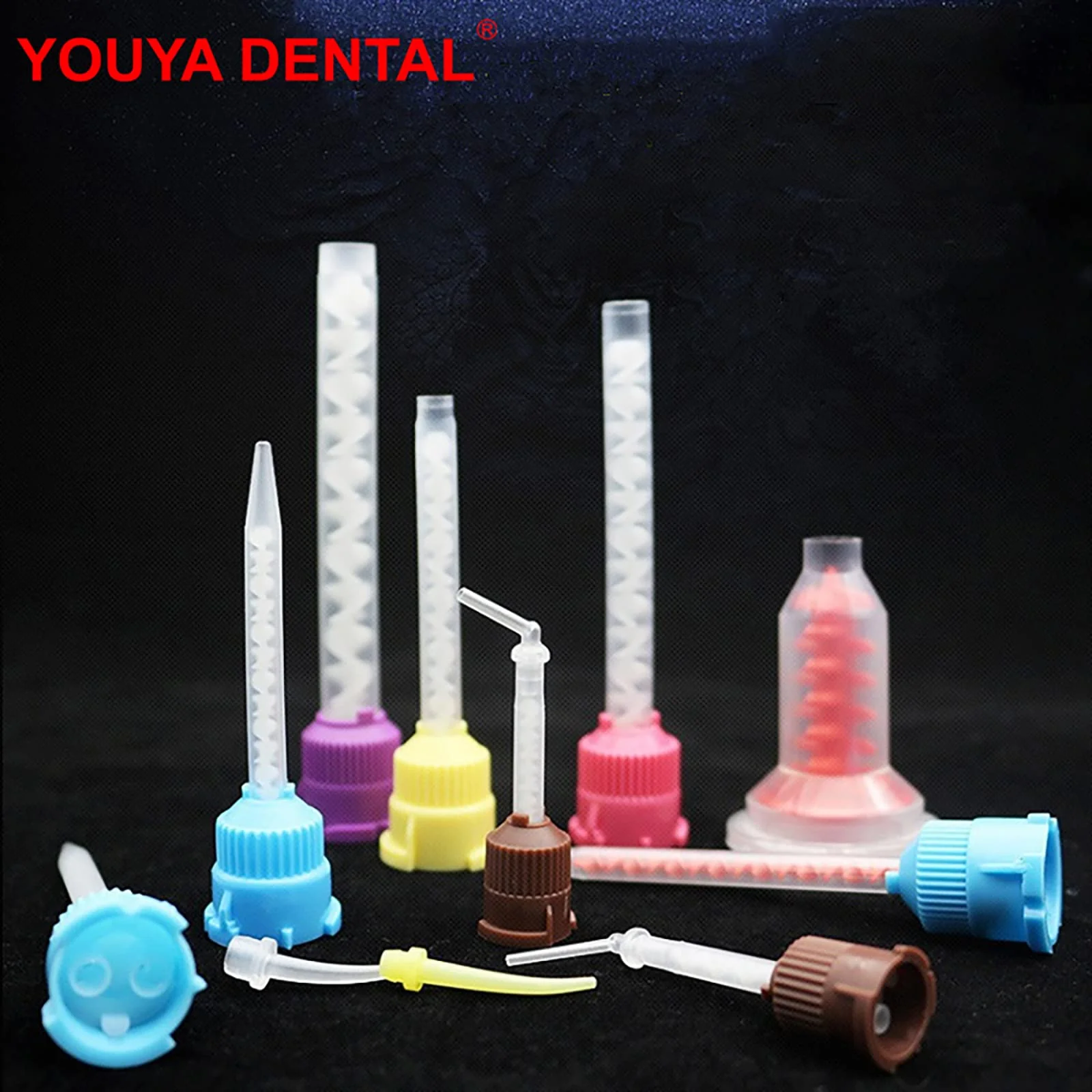 YOUYA DENTAL Dental Impression Mixing Tips, 50 Pieces Dental Intra Oral Tips for Dentistry Materials Mixing Tube Disposable Silicone Rubber Head Lab Products - Brown - Image 10