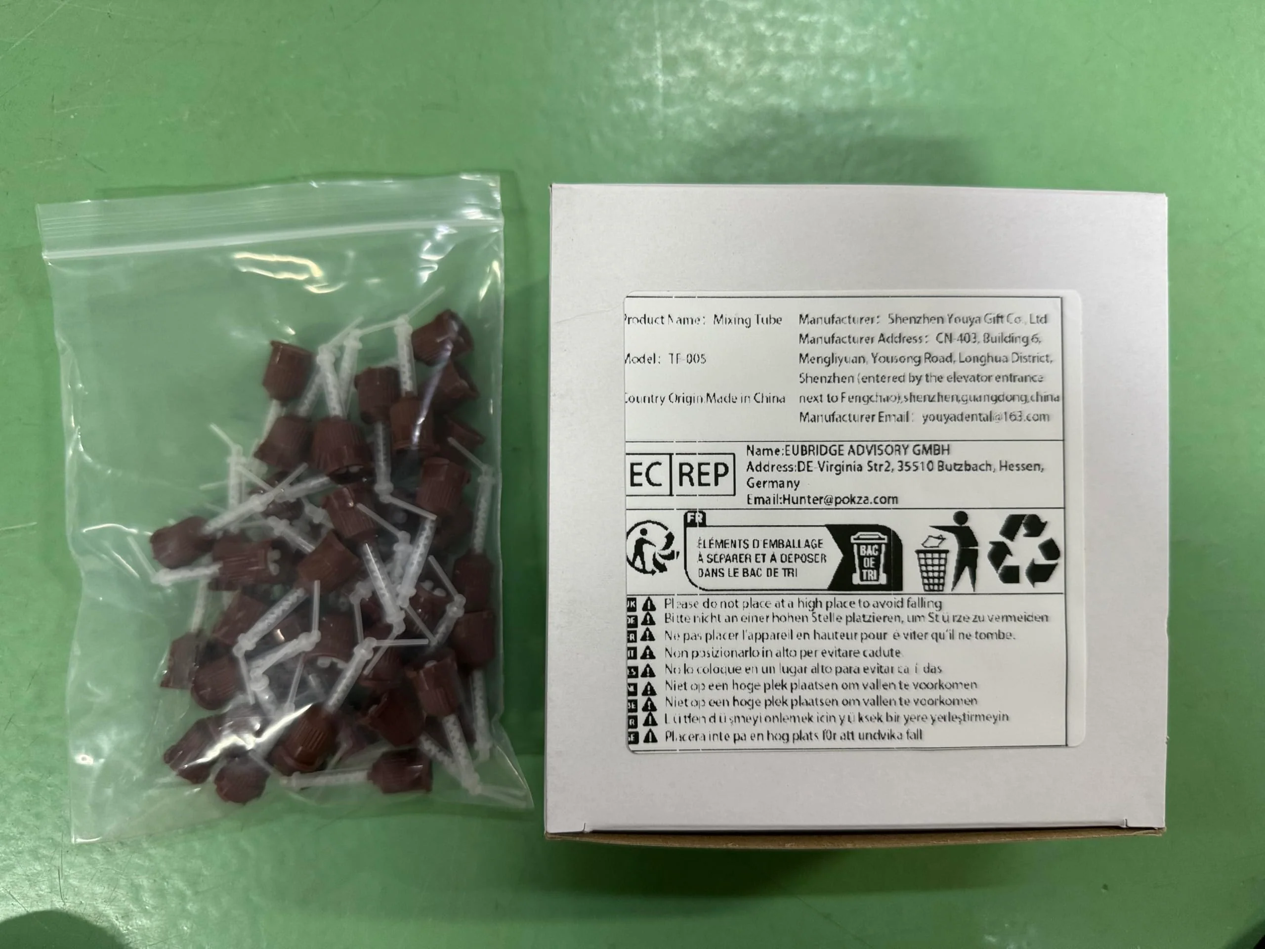 YOUYA DENTAL Dental Impression Mixing Tips, 50 Pieces Dental Intra Oral Tips for Dentistry Materials Mixing Tube Disposable Silicone Rubber Head Lab Products - Brown - Image 2