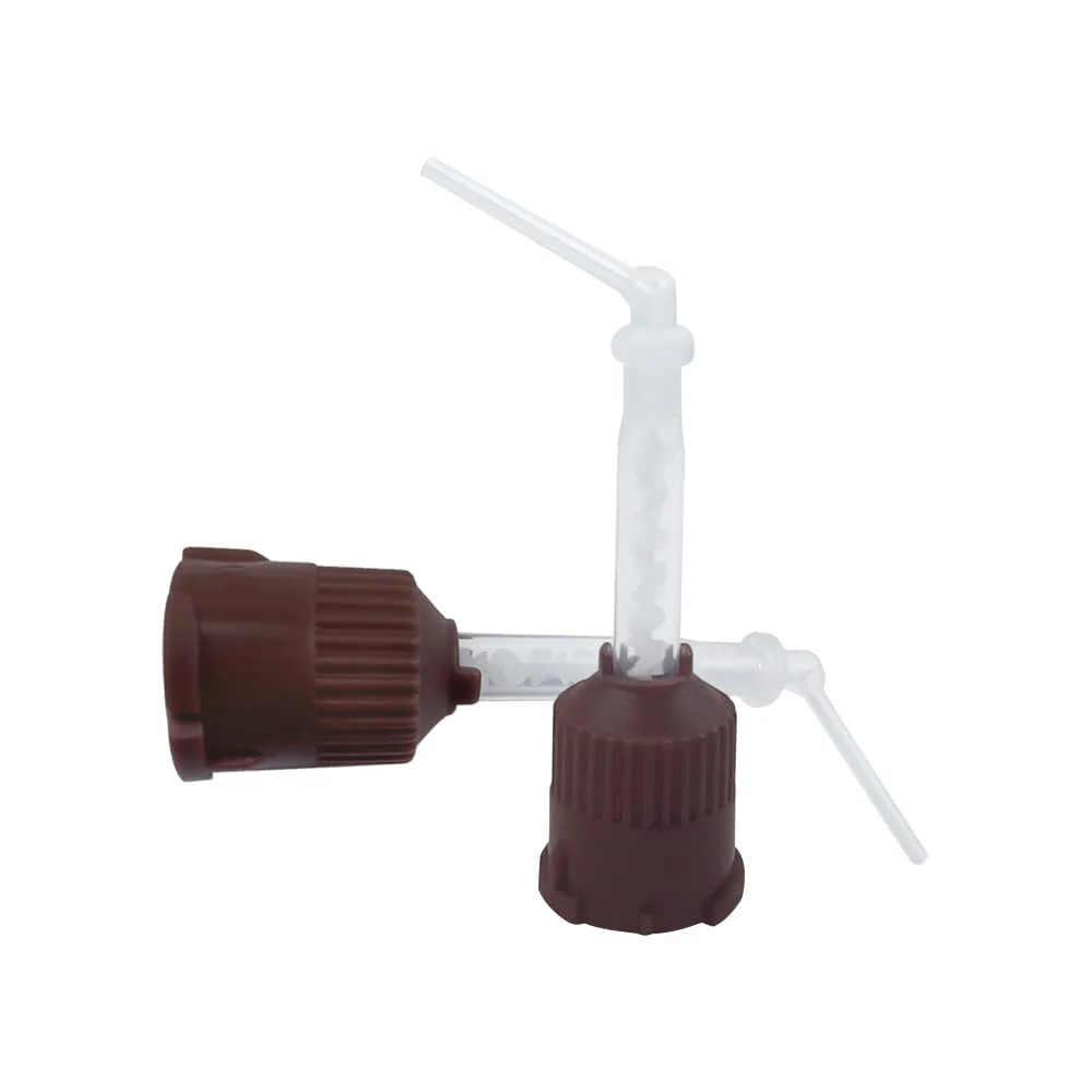 YOUYA DENTAL Dental Impression Mixing Tips, 50 Pieces Dental Intra Oral Tips for Dentistry Materials Mixing Tube Disposable Silicone Rubber Head Lab Products - Brown - Image 3