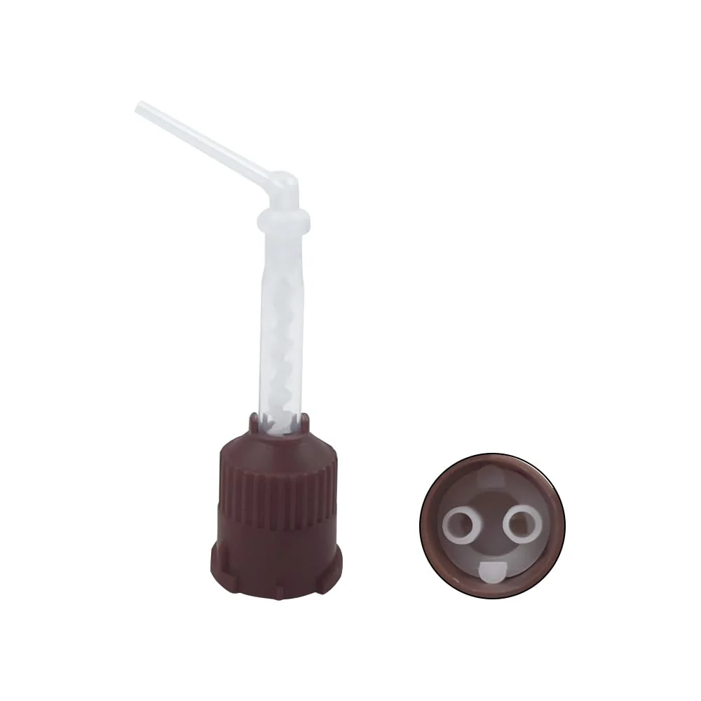 YOUYA DENTAL Dental Impression Mixing Tips, 50 Pieces Dental Intra Oral Tips for Dentistry Materials Mixing Tube Disposable Silicone Rubber Head Lab Products - Brown - Image 4