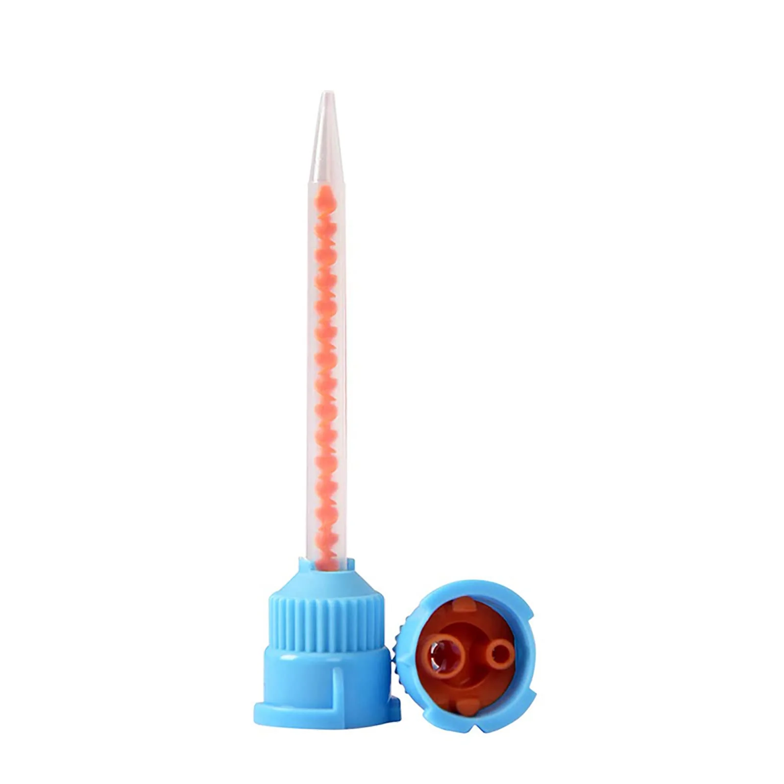 YOUYA DENTAL Dental Impression Mixing Tips, 50 Pieces Dental Intra Oral Tips for Dentistry Materials Mixing Tube Disposable Silicone Rubber Head Lab Products - Red Blue - Image 6
