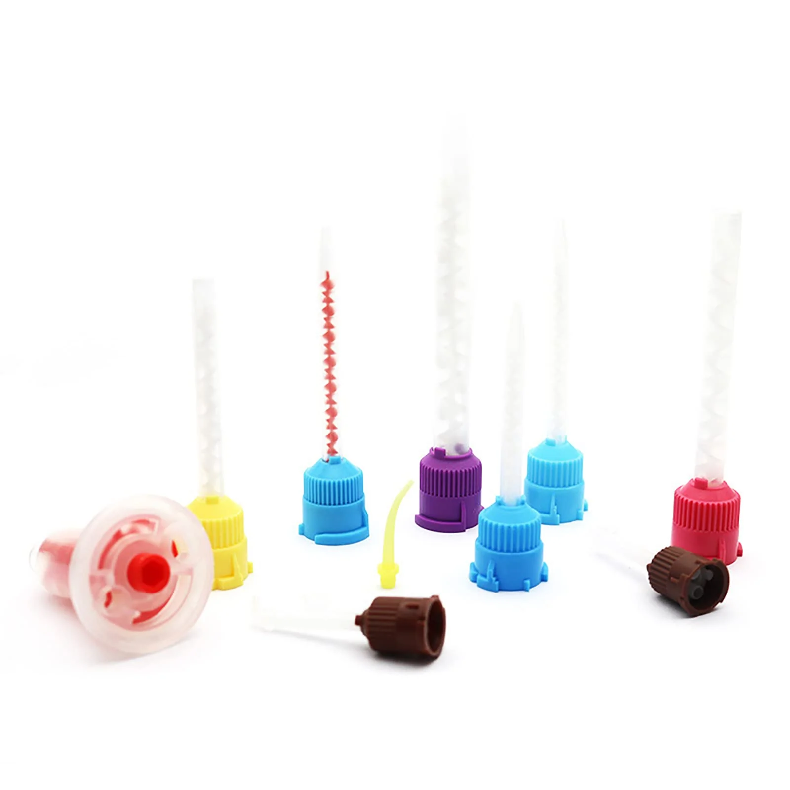 YOUYA DENTAL Dental Impression Mixing Tips, 50 Pieces Dental Intra Oral Tips for Dentistry Materials Mixing Tube Disposable Silicone Rubber Head Lab Products - Red Blue - Image 7