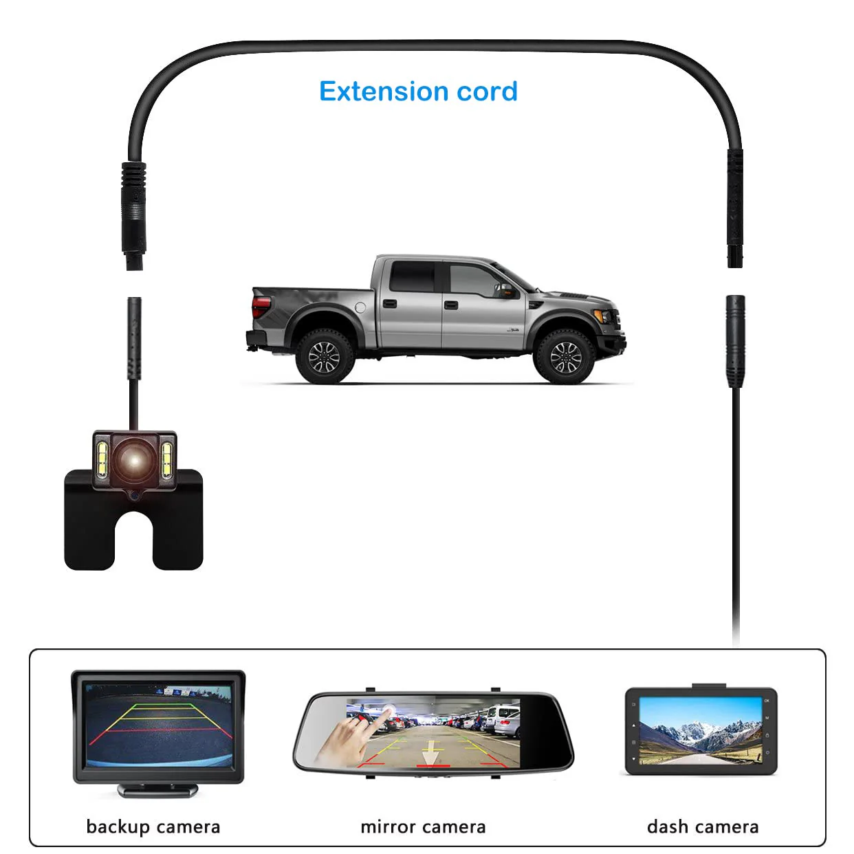 YQMAJIM Dash Cam Rearview Backup Camera Extension Cord,2.5mm 9.8 Ft Male to Female Car Driving Recorder Reverse Camera Extension Cable - Image 3