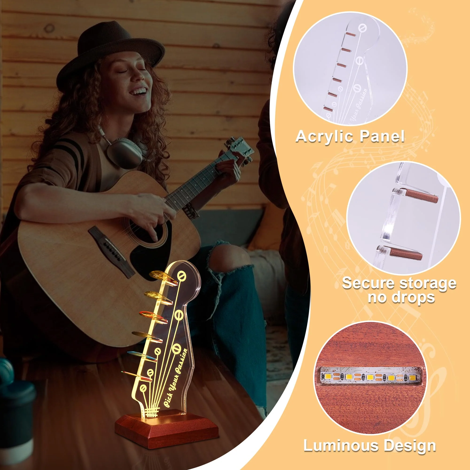 YuanDian Light up Guitar Pick Holder Style Guitar - Image 5