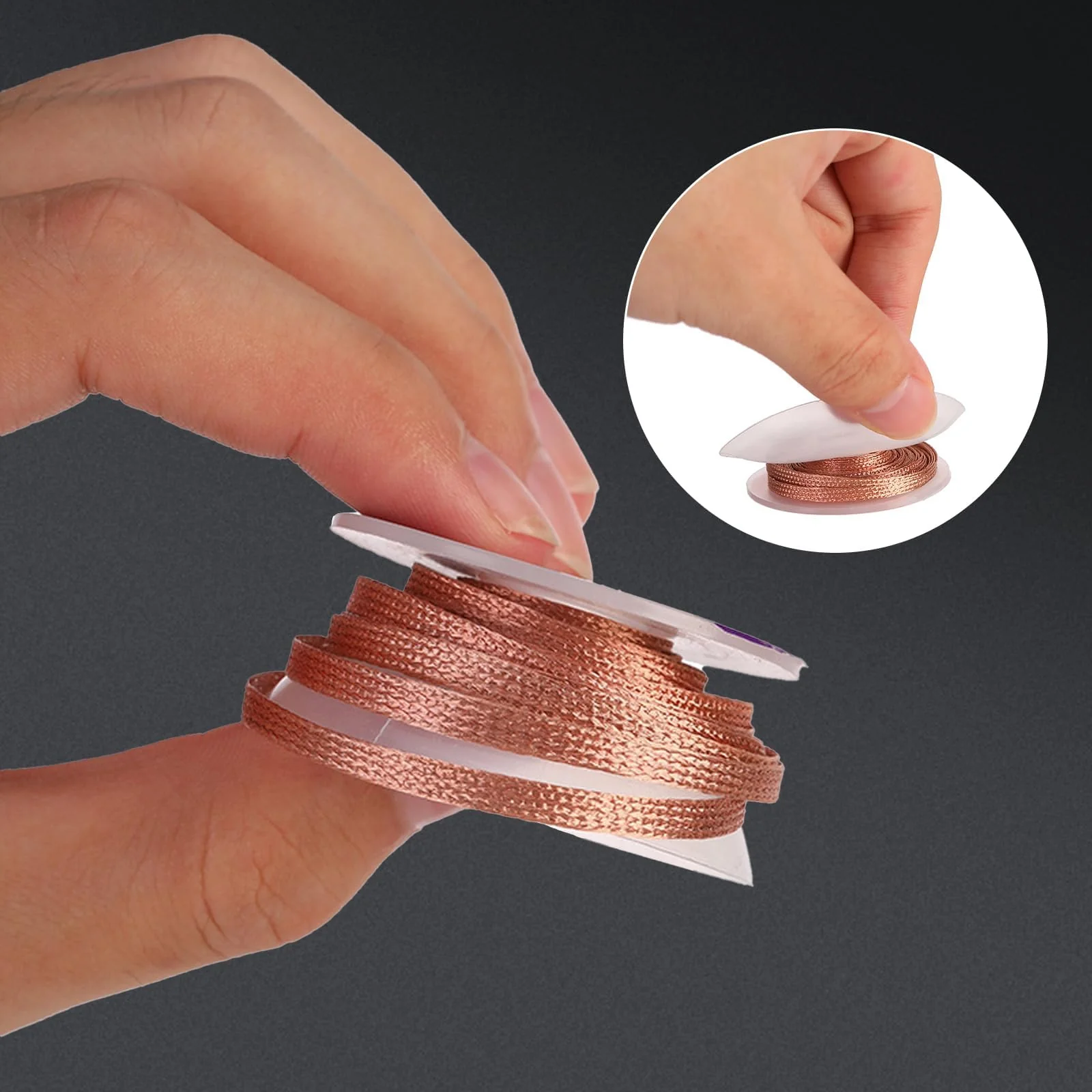 Yuannee Desoldering Wire, 4 Pieces Soldering Braid Copper Desoldering Wire Desoldering Wire with Flux Soldering Strips High Thermal Conductivity Soldering Wire Tin Desoldering Wire for PCB Repairs - 2 - Image 3