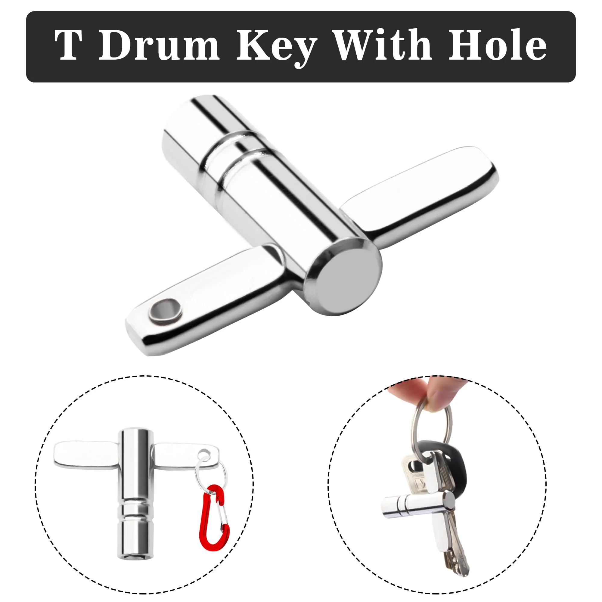 YUBOLDA 4 Pack Drum Keys - Universal Tool for Tuning High Tension Drums, Includes Speed Key, Wrench Set, Multi-Tool Keychain, and Drill Bit for Perfect Tuning. - Image 4