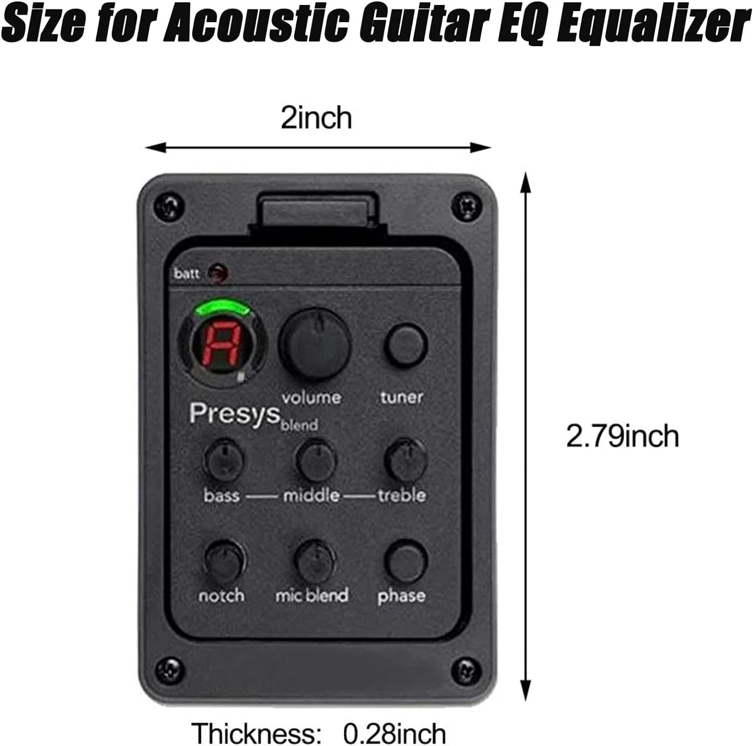 Yuehuam Acoustic Guitar EQ Equalizer Onboard Preamp Pickup Tuner Guitar Tool for Acoustic Guitar Musical Instrument EQ Equalizer Guitar Preamp - Image 3