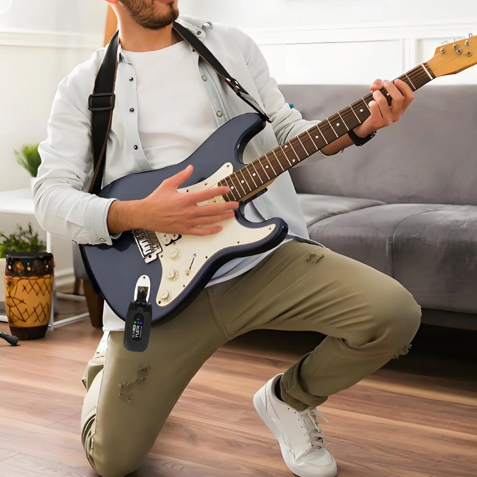 YUER 5.8GHz Wireless Guitar System: Anti Interference Wireless Transmitter Receiver, Rechargeable Plug And Play Guitar Accessories for Electric Guitar Bass with Dual Ended USB Charging Cable - Image 6