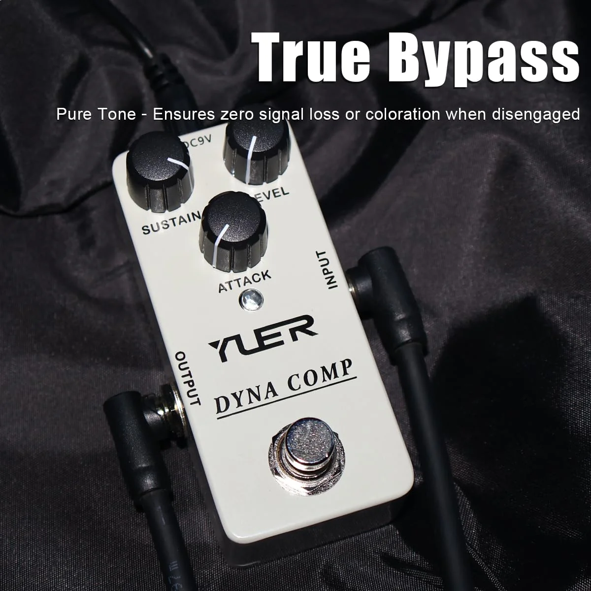 YUER Beginner Guitar Compressor Pedal Mini Dyna Compression Effect Pedal for Electric Guitar Analog Comp Easy to Use True Bypass Aluminum Case with Footswitch Cap - Image 3
