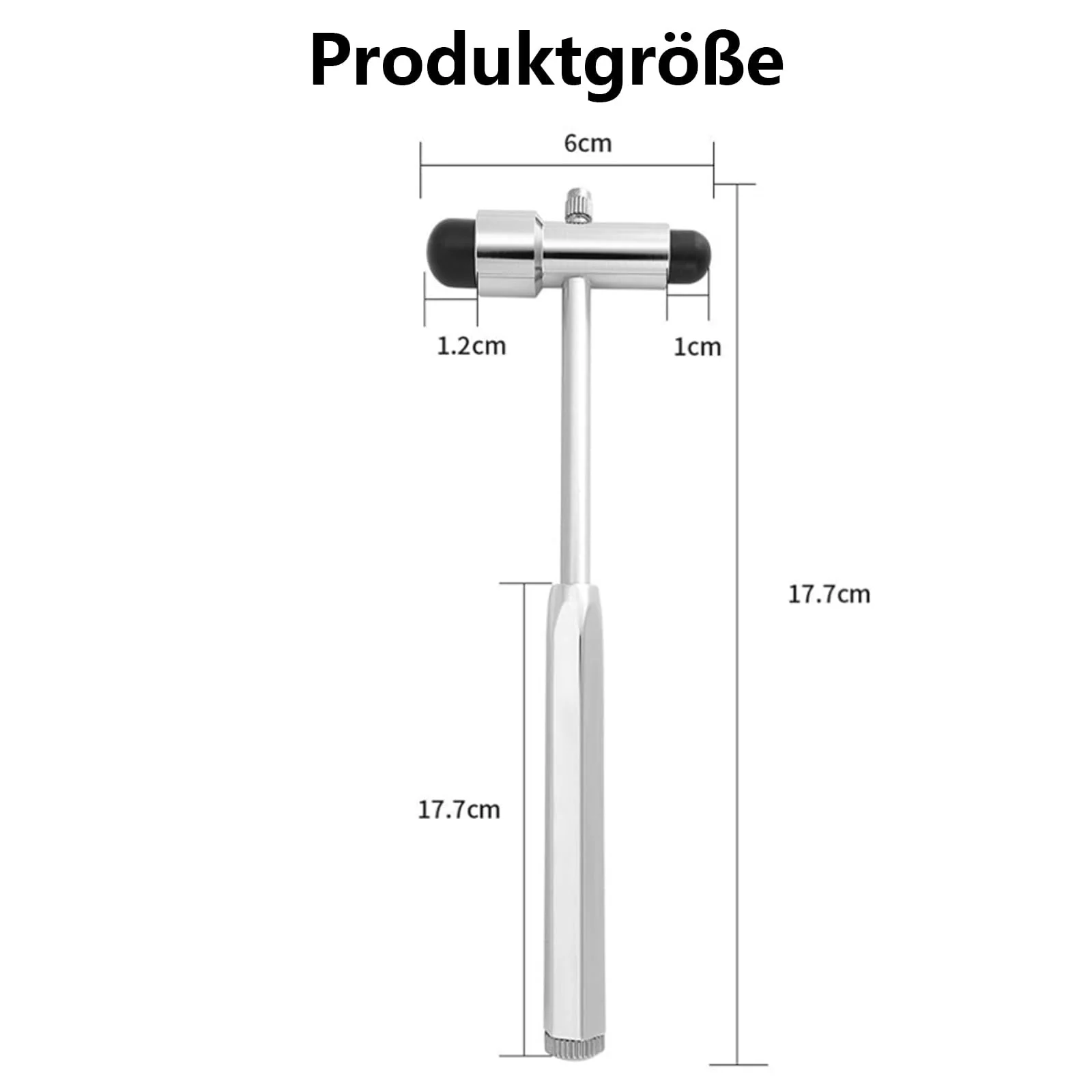 Yuiturt Reflex Hammer Medicine with Built-in Brush, Neuro Reflex Hammer with Double Plastic Head, Neurological Reflex Hammer Heavy, Multifunctional Reflex Diagnostic Hammer for Neurological Tests - Image 4