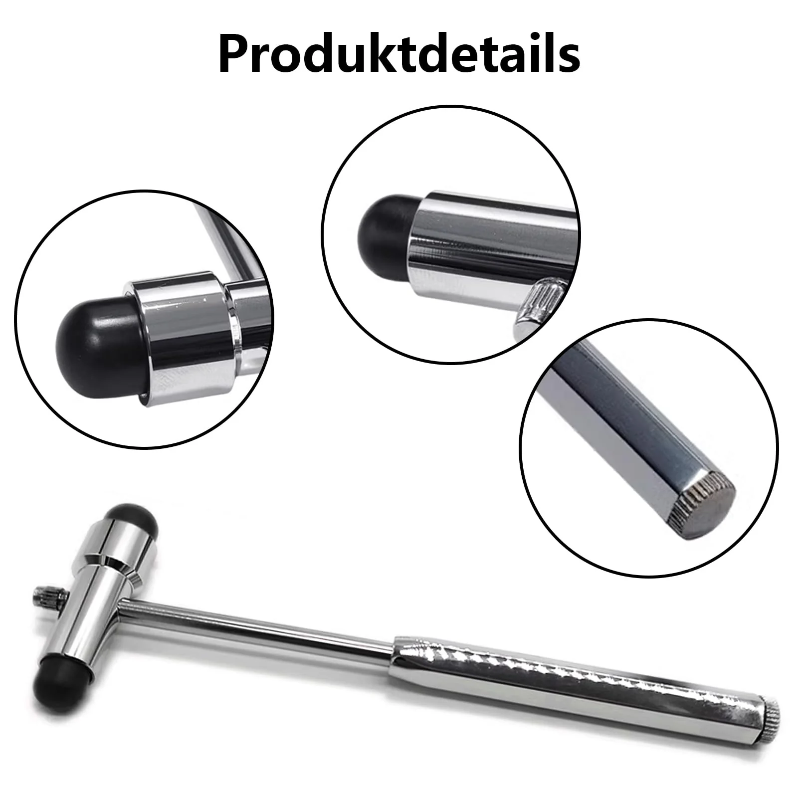 Yuiturt Reflex Hammer Medicine with Built-in Brush, Neuro Reflex Hammer with Double Plastic Head, Neurological Reflex Hammer Heavy, Multifunctional Reflex Diagnostic Hammer for Neurological Tests - Image 6