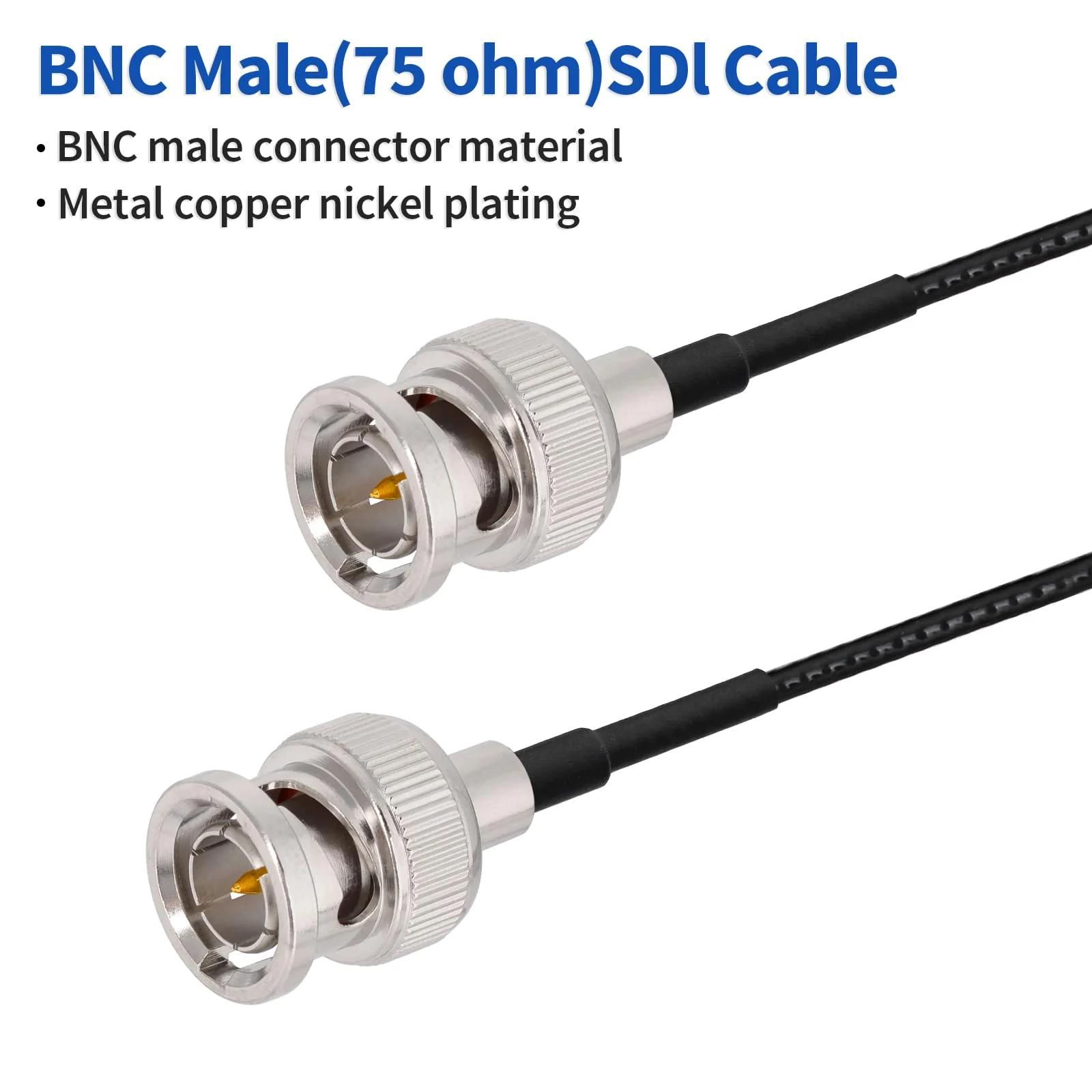 Yuslao SDI Cable 25FT 75 Ohm BNC Male to Male RG179 Coaxial Cable for 4K 1080P 3G HD SDI Camera Monitor Video Recorder SDI Converter Splitter Switcher（Straight,2Pcs） Straight to Straight - Image 2