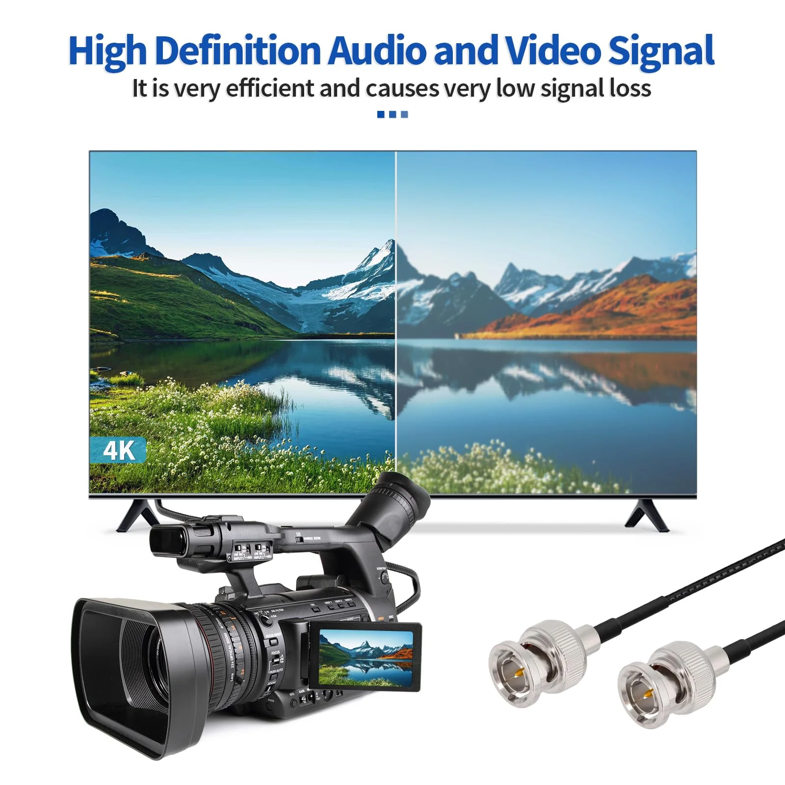 Yuslao SDI Cable 25FT 75 Ohm BNC Male to Male RG179 Coaxial Cable for 4K 1080P 3G HD SDI Camera Monitor Video Recorder SDI Converter Splitter Switcher（Straight,2Pcs） Straight to Straight - Image 4