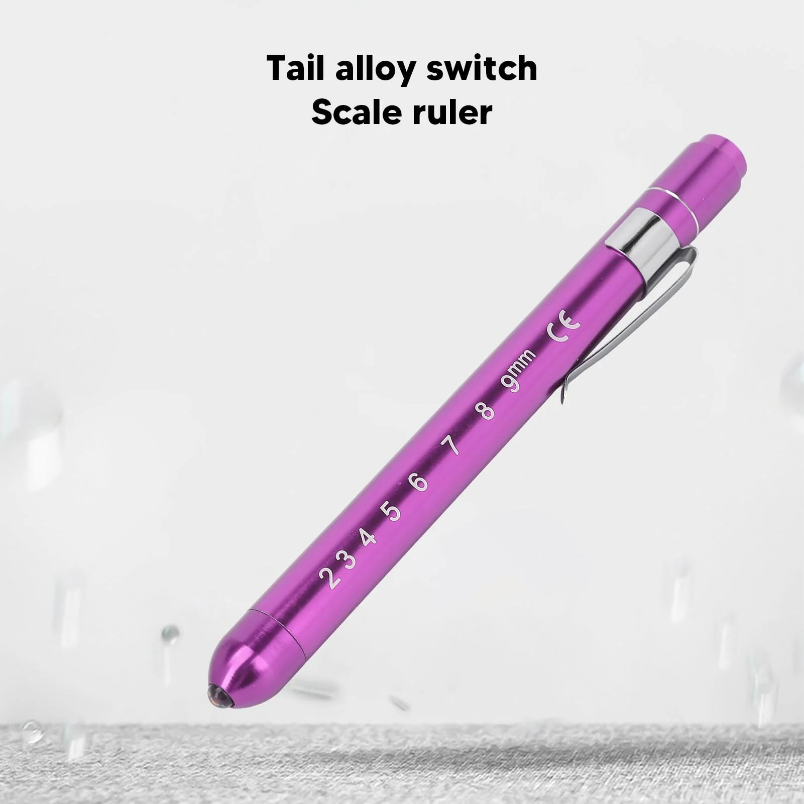 YUYTE Pen Light with Pupil Display, Yellow Pen Light with LED Aluminium Alloy, Portable Medical Inspection Pen Lamp for Nurses, Doctors, for Neck, Nose, Ears Purple - Image 2