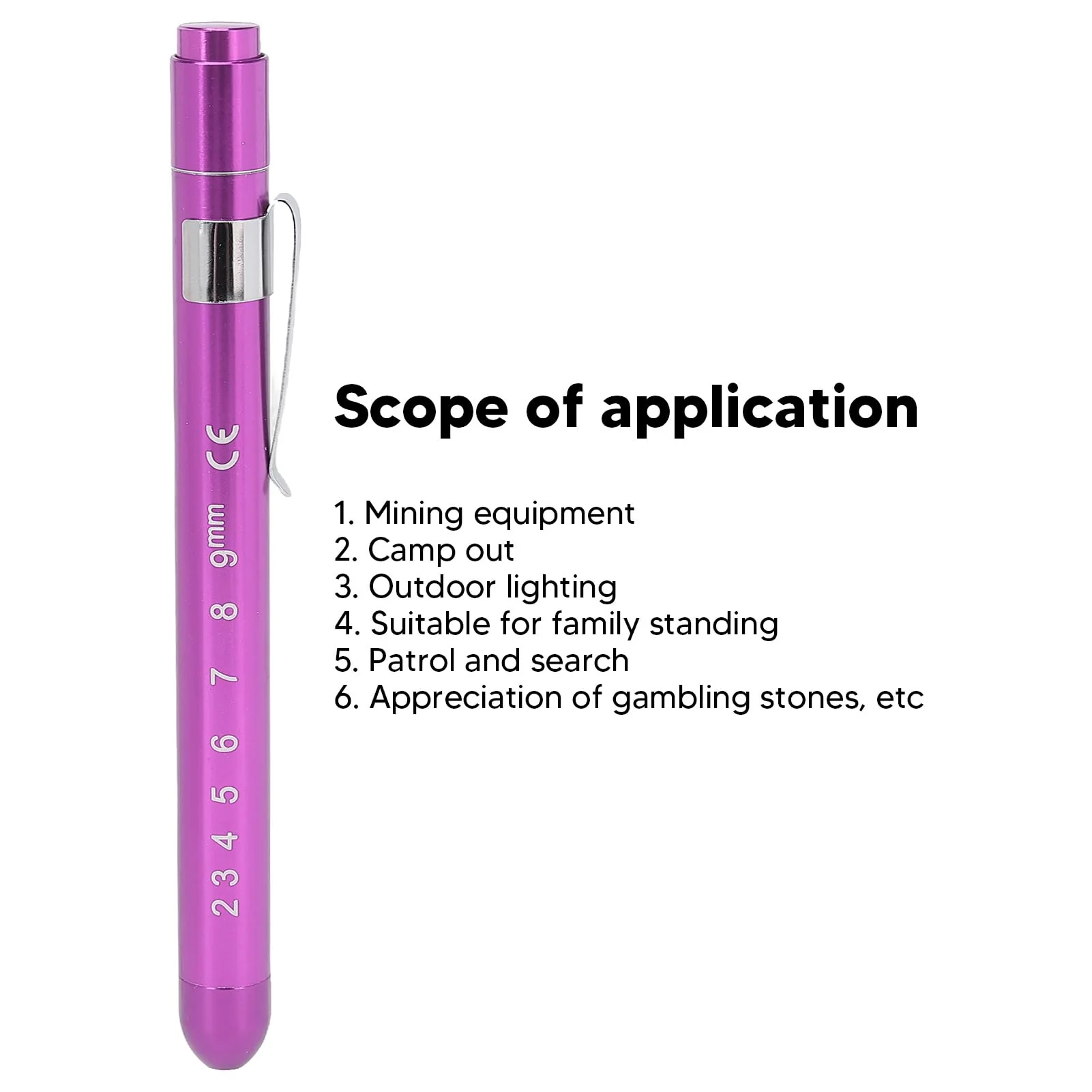 YUYTE Pen Light with Pupil Display, Yellow Pen Light with LED Aluminium Alloy, Portable Medical Inspection Pen Lamp for Nurses, Doctors, for Neck, Nose, Ears Purple - Image 4