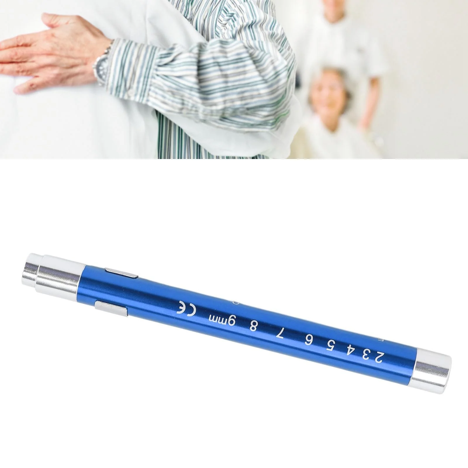 YUYTE Pen Light with Pupil Gauge, LED Pen Light, Yellow Lighting, Concave Head, Aluminium Alloy, Medical Pen Light with Pupil Gauge, for Ear, Nose, Throat (Blue) - Image 6
