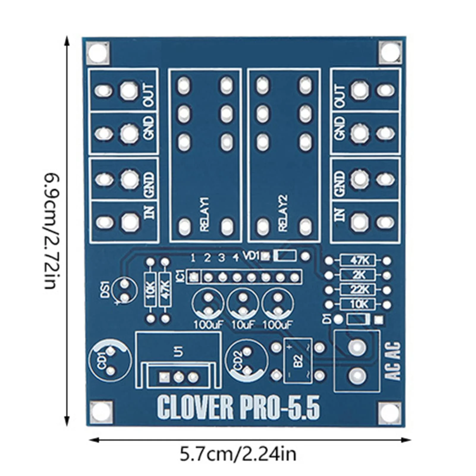 YWBL-WH Speaker Protection Board Module DIY Kit AC 12V-24V Dual Relay Voltage Regulator - Image 4