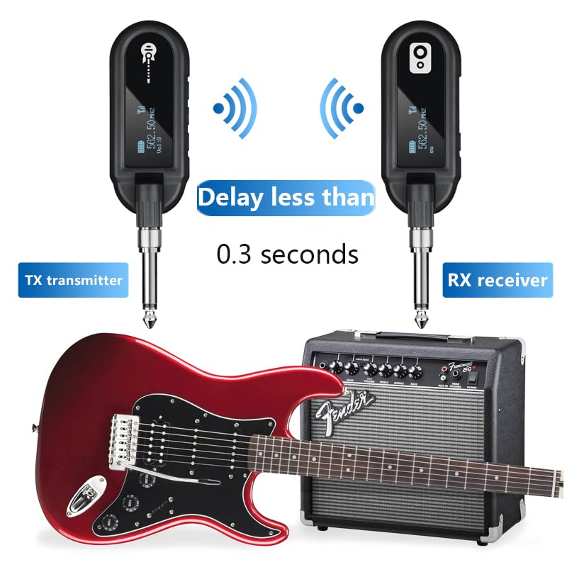 YXG Wireless Guitar System - UHF Transmitter Receiver, Rechargeable Audio, 20 Channels, for Electric Guitar Bass (1-Channel) 1-Channel - Image 7