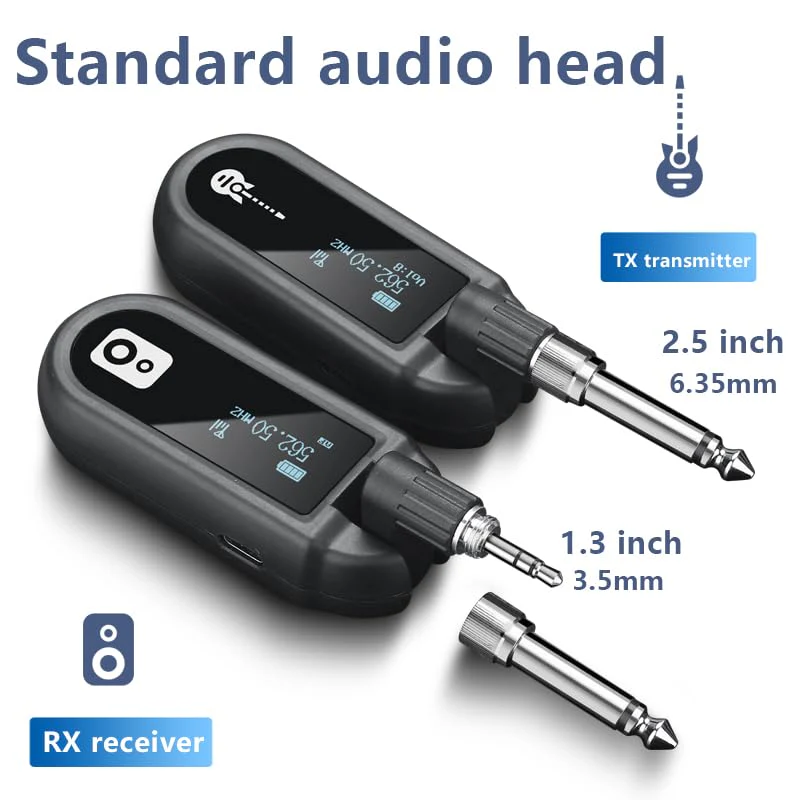 YXG Wireless Guitar System - UHF Transmitter Receiver, Rechargeable Audio, 20 Channels, for Electric Guitar Bass (1-Channel) 1-Channel - Image 8