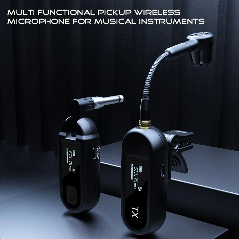 YXG Wireless UHF Saxophone Microphone System, Clip-On Instrument Microphone for Sax and Trumpet, Preset EQ & Echo Level 100 Ft Transmission Rechargeable Compact Transmitter and Receiver 8 Hours M-03 - Image 3
