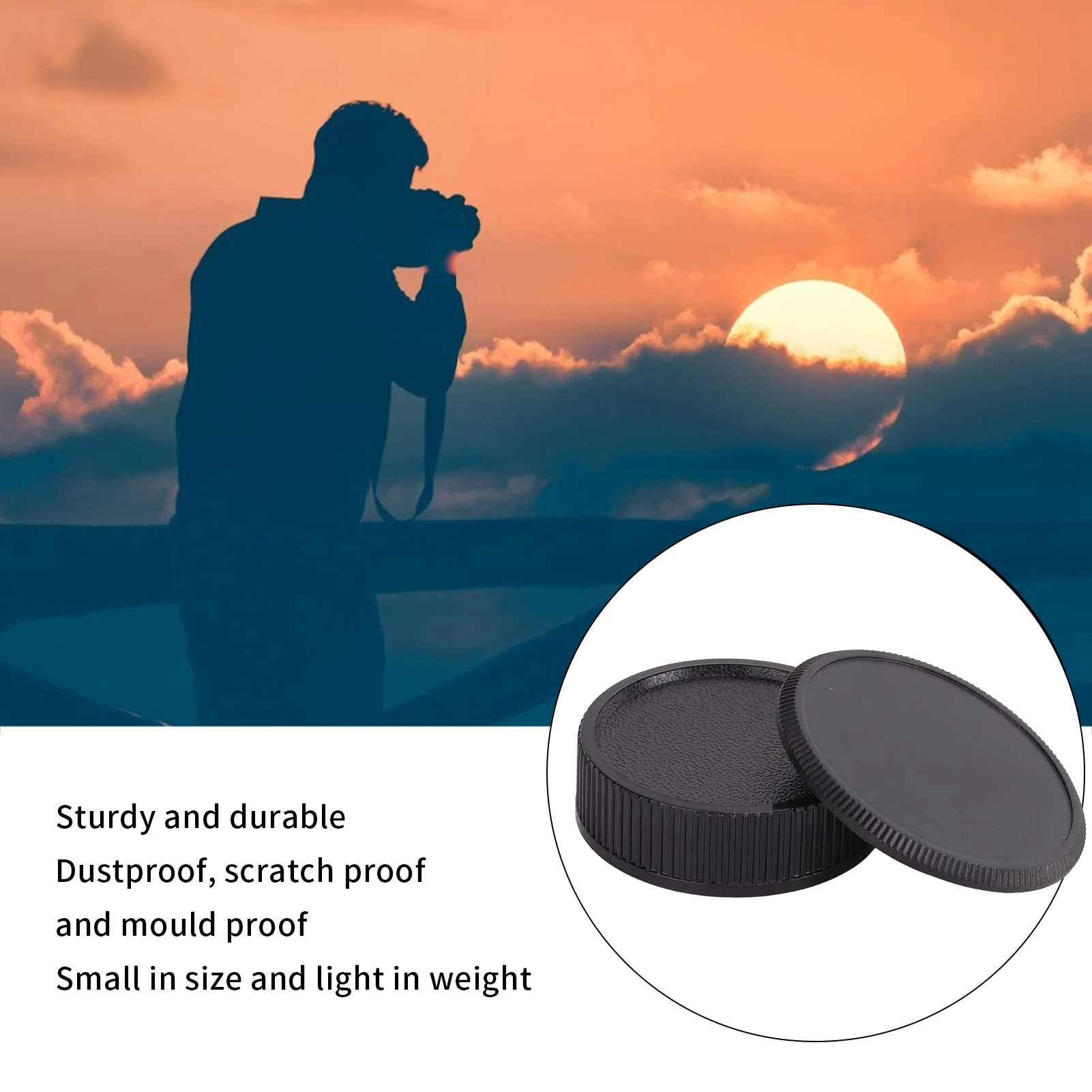YYOYY 3 Pairs Rear Lens Cover and Camera Body Front , M39 Front Rear Lens , Dust Proof and Scratch Proof, Light Weight Plastic , for M39 Lens - Image 2