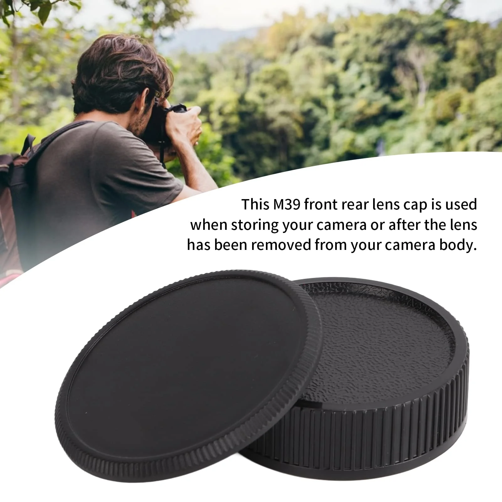 YYOYY 3 Pairs Rear Lens Cover and Camera Body Front , M39 Front Rear Lens , Dust Proof and Scratch Proof, Light Weight Plastic , for M39 Lens - Image 3