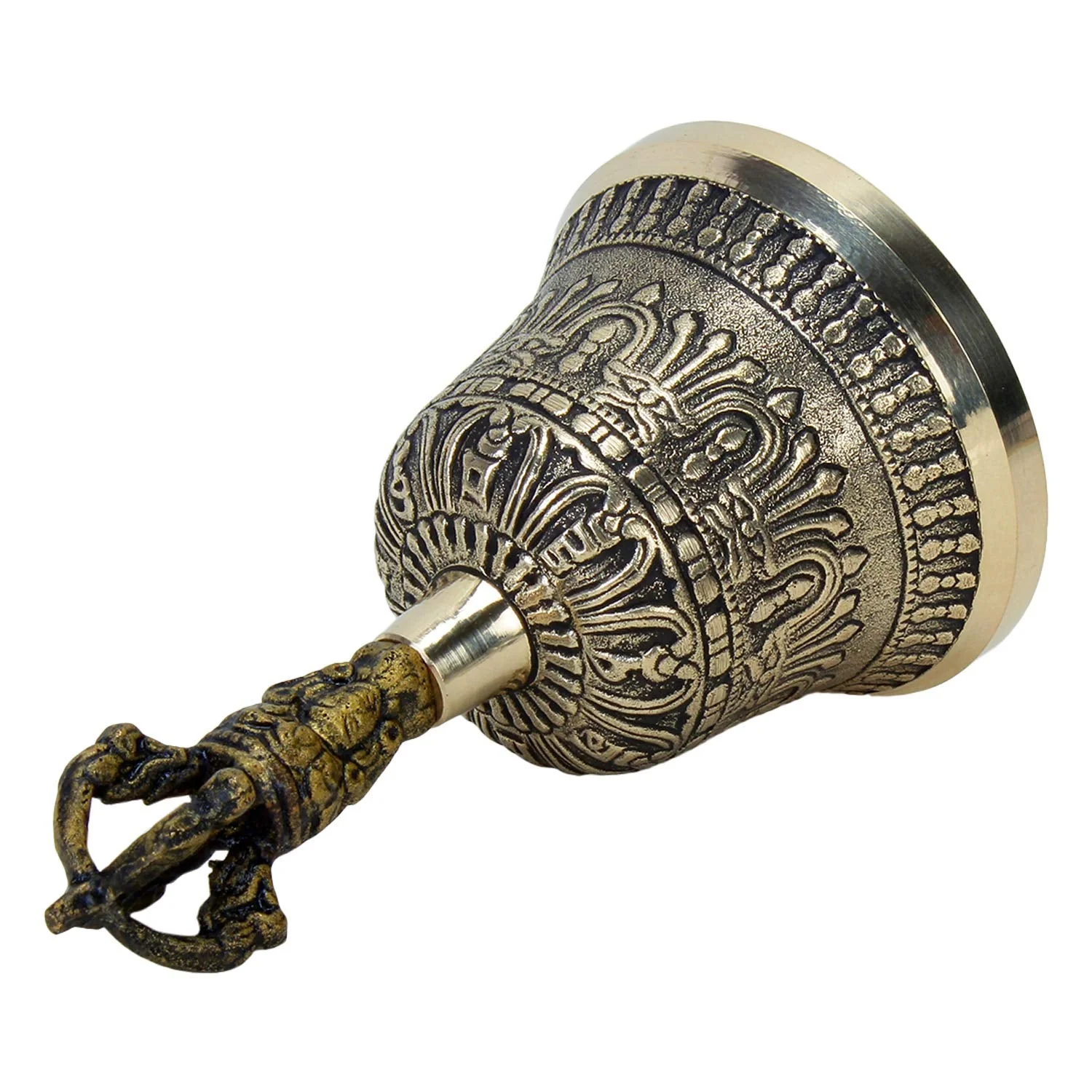 Zap Impex® Tibetan Hand Bell Meditation & Prayer Bells Dorje Vajra (5 Inch) - Image 2