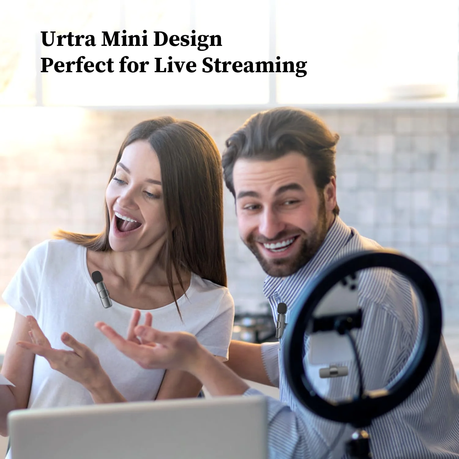 ZasLuke 2 Pack Wireless Lavalier Microphone for iPhone & iPad, Mini Microphone for Video Recording, Ultra-Low Delay Noise Canceling Microphone for Vlog, YouTube, TikTok, Black - Image 7