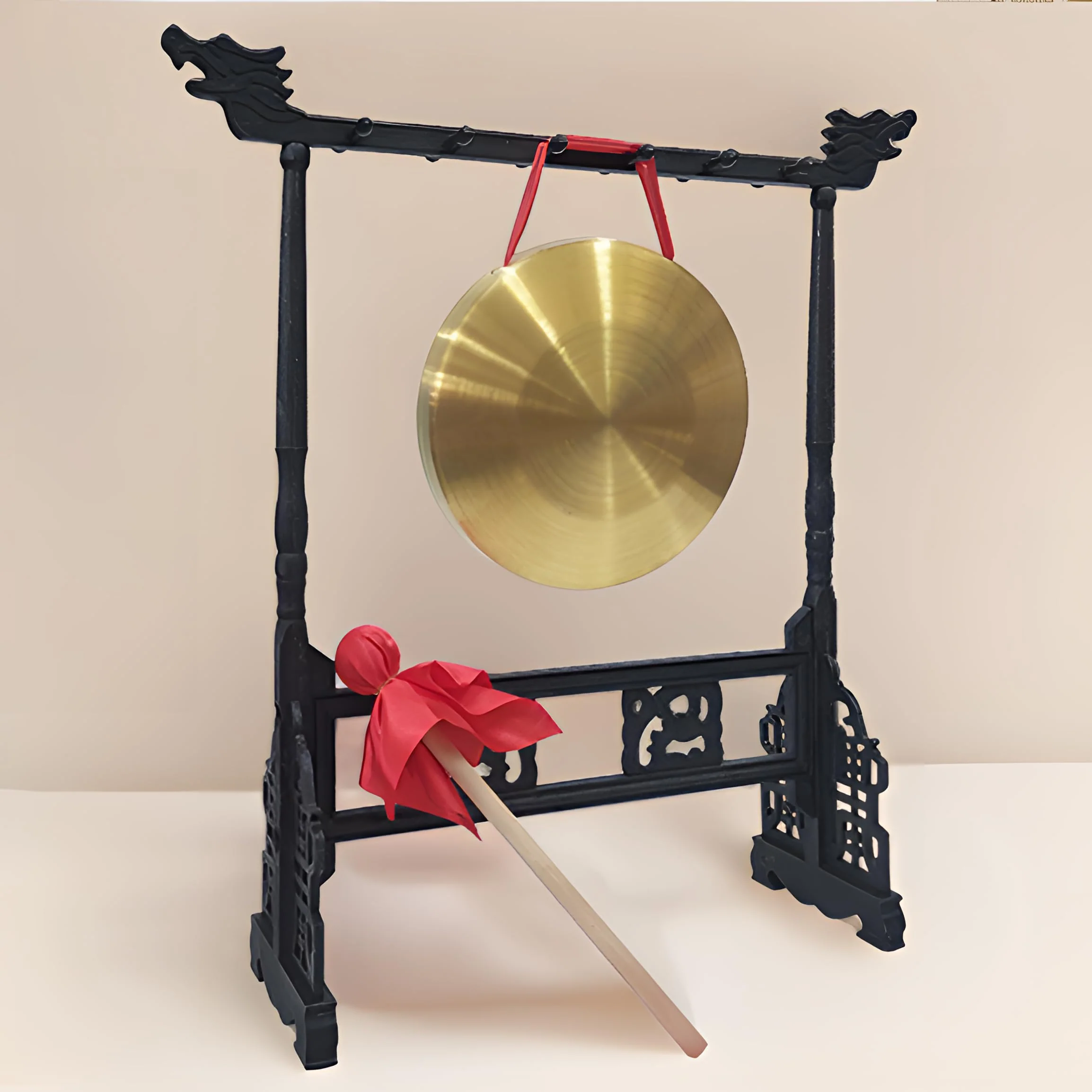 Zen Art Brass Feng Shui Desktop Gong Elevate Home Ambiance Exquisite Bring Wealth Fortune Blessings Unique Housewarming Luxury Gift Idea Rammer - Image 5