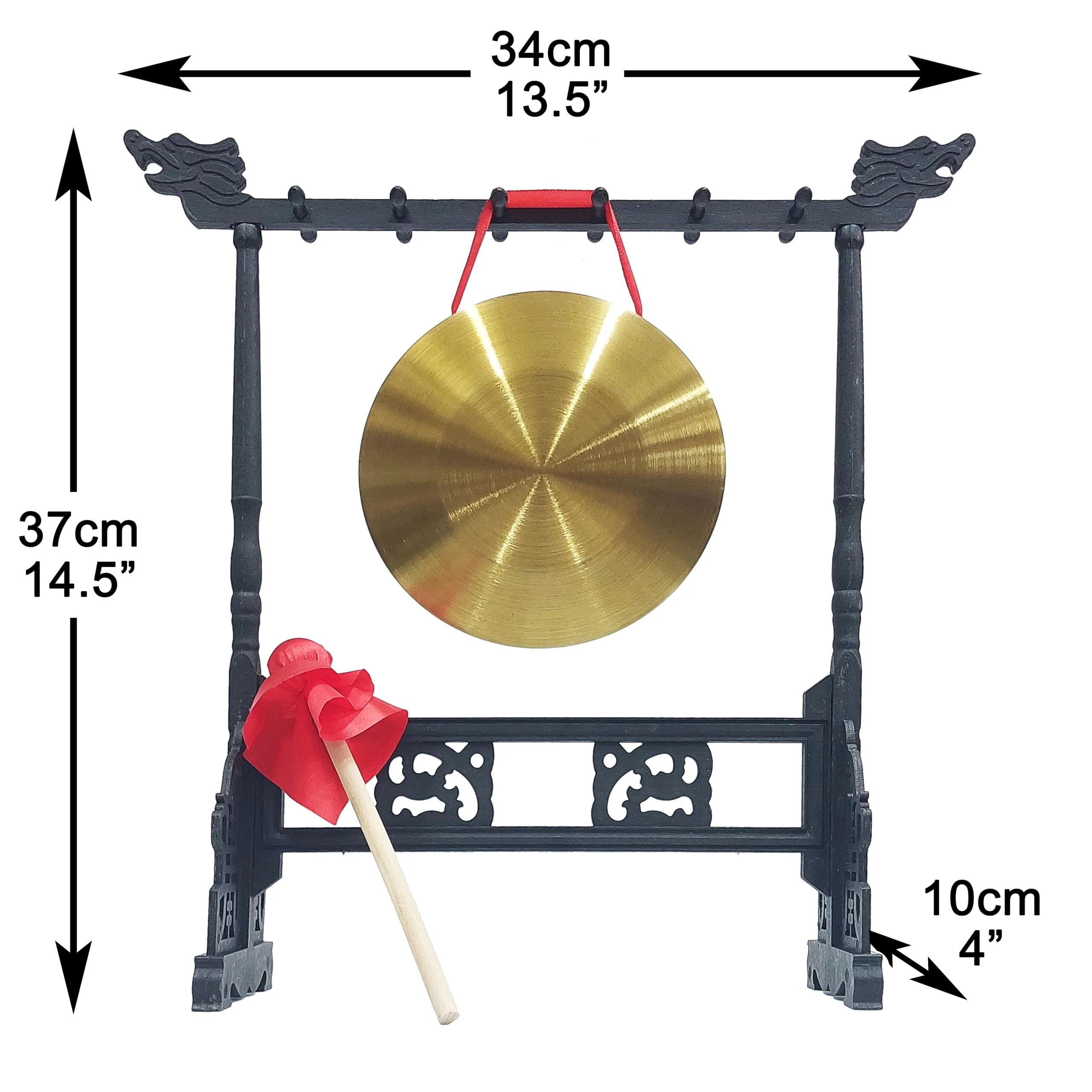 Zen Art Brass Feng Shui Desktop Gong Elevate Home Ambiance Exquisite Bring Wealth Fortune Blessings Unique Housewarming Luxury Gift Idea Rammer - Image 7