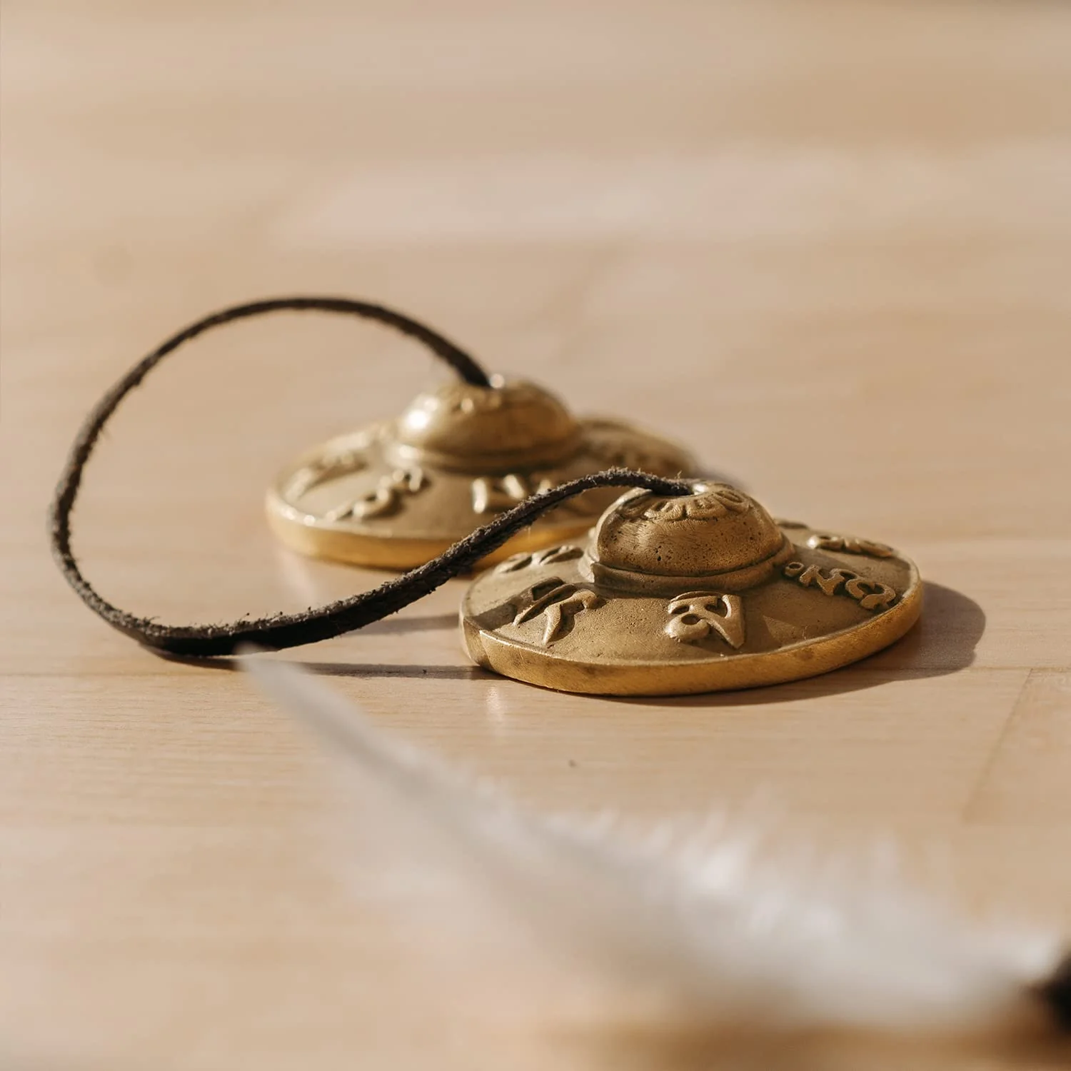 ZenBless Tibetan Tingsha Cymbals 2pcs, with Storage Box and Fabric Case, Meditation Sanskrit Brass Chime Bells for Spiritual Healing Mindfulness, Yoga Buddhist, Relaxation Musical Instruments 2.6 in(6.6cm) Sanskrit(brass) - Image 9