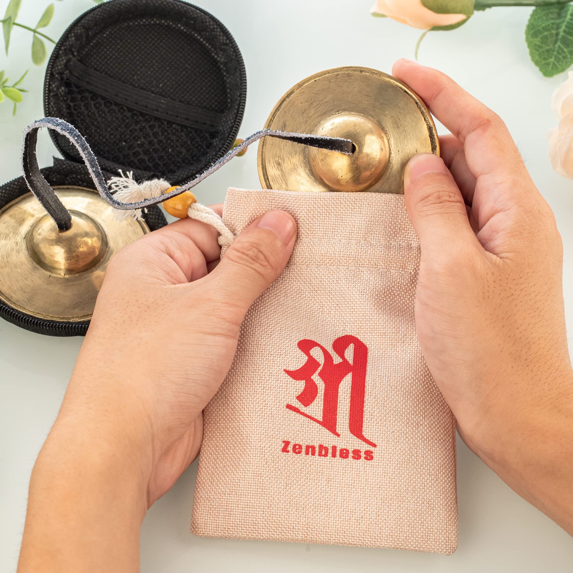 ZenBless Tibetan Tingsha Cymbals, with Storage Box and Fabric Case, Meditation Brass Chime Bells, Low and Mellow Voice for Spiritual Healing Mindfulness, Yoga Buddhist, Relaxation Musical Instruments Small-2.6 in(6.6cm) - Image 8